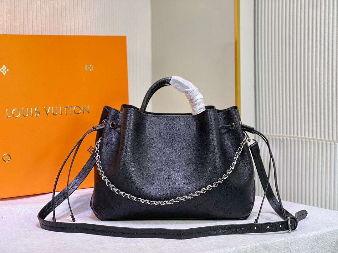 Louis Vuitton Bella Tote Mahina Black For Women 12.6in/32cm LV M59200