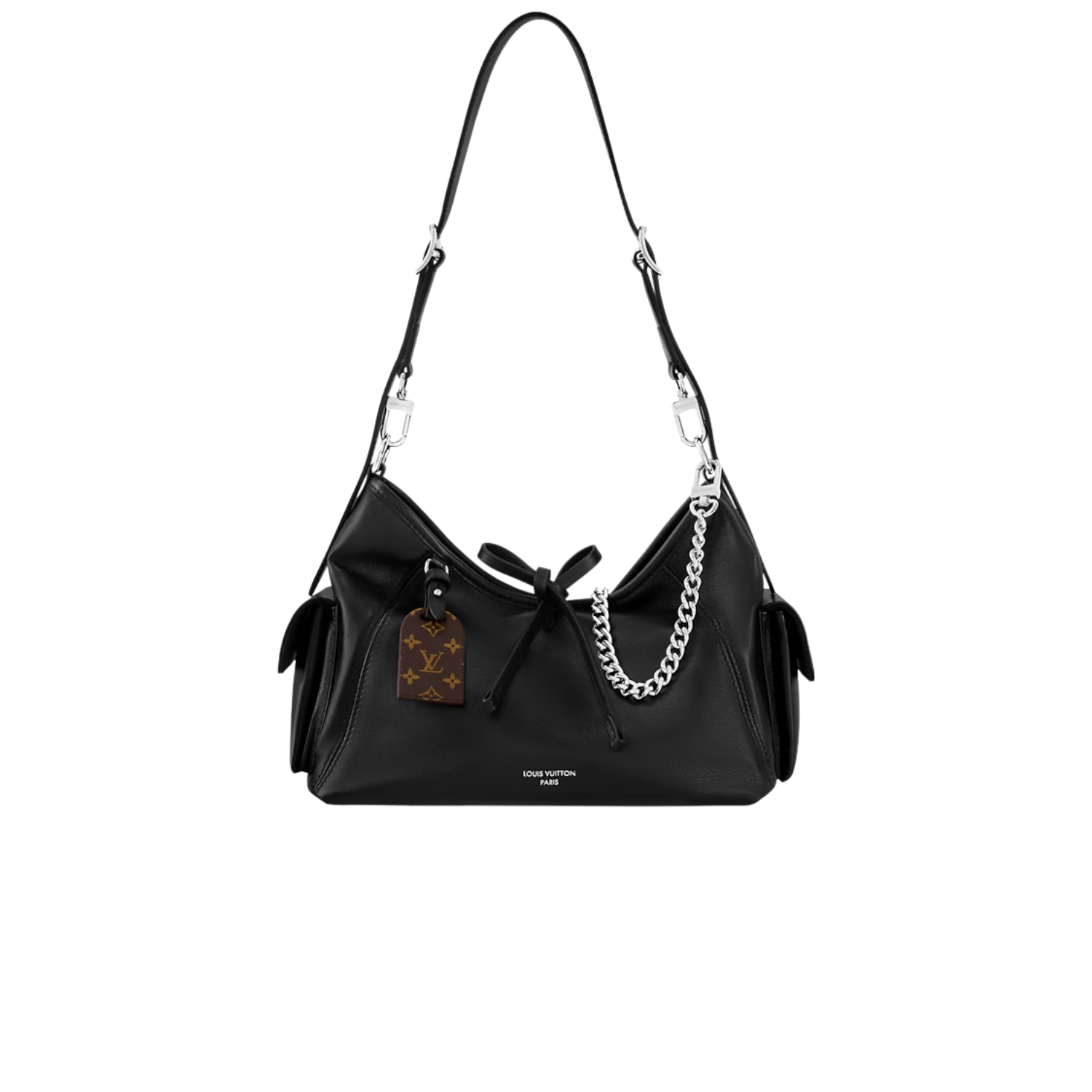 Louis Vuitton CarryAll Cargo PM Shoulder Bag 13.2in/ 33.5cm Black Silver Hardware For Women M24861 -