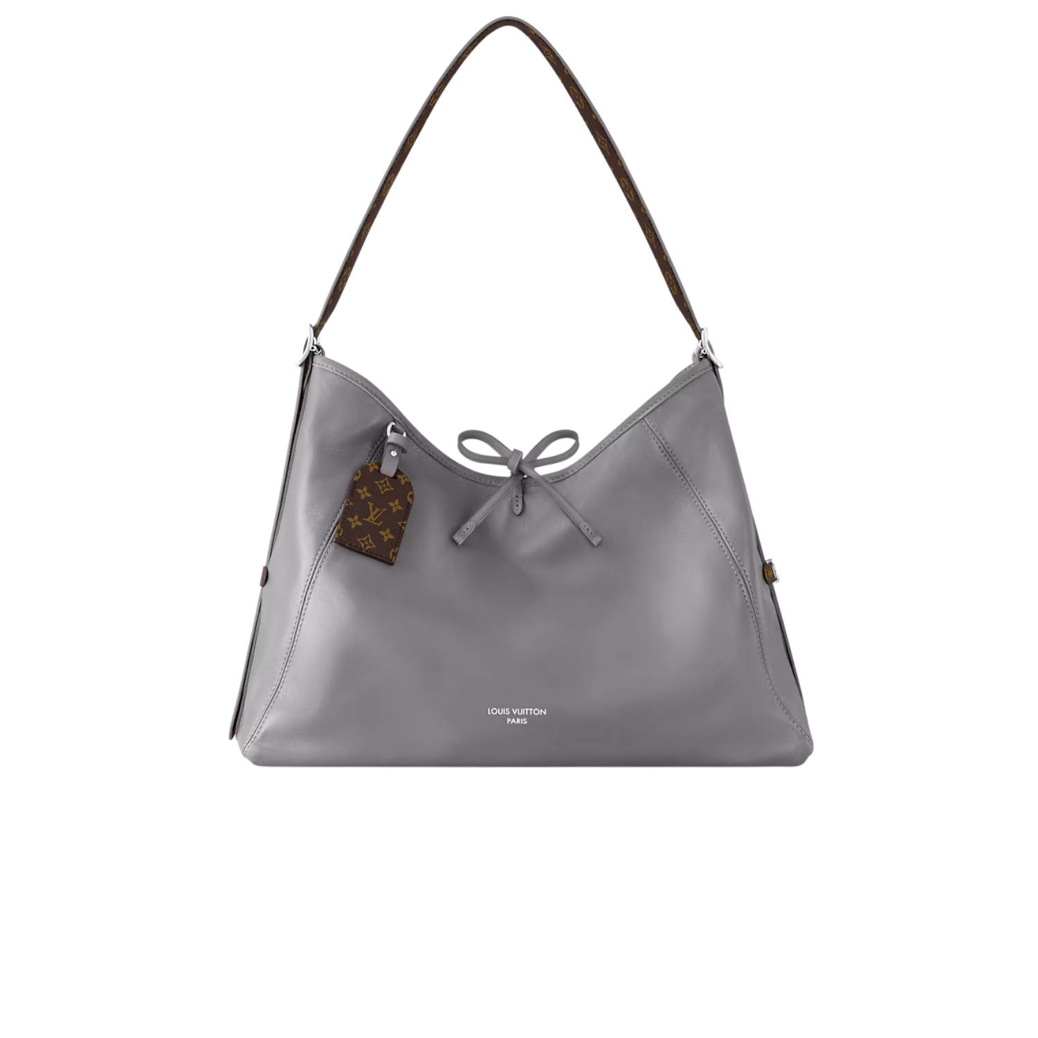 Louis Vuitton CarryAll Dark MM Shoulder Bag 15.4in/ 39cm Trianon Gray Silver Hardware For Women M12583
