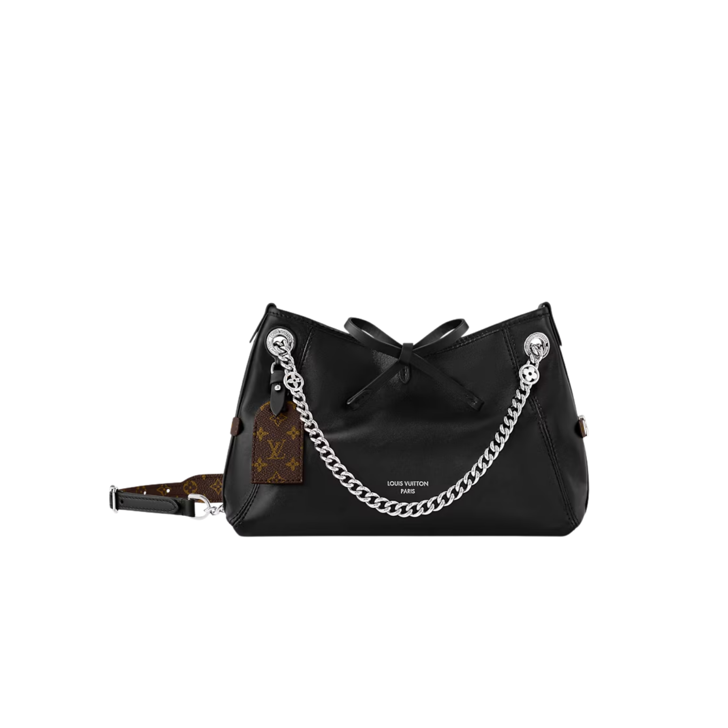 Louis Vuitton CarryAll Vibe BB Shoulder Bag 10.2in/ 26cm Black Silver Hardware For Women M12888