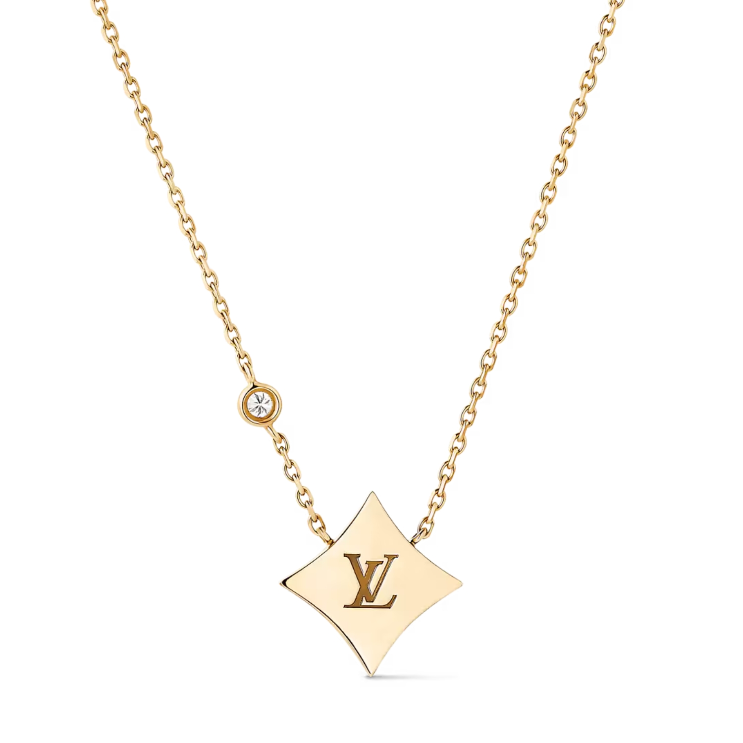 Louis Vuitton Color Blossom BB Star Pendant Necklace Gold-Toned For Women Q03276