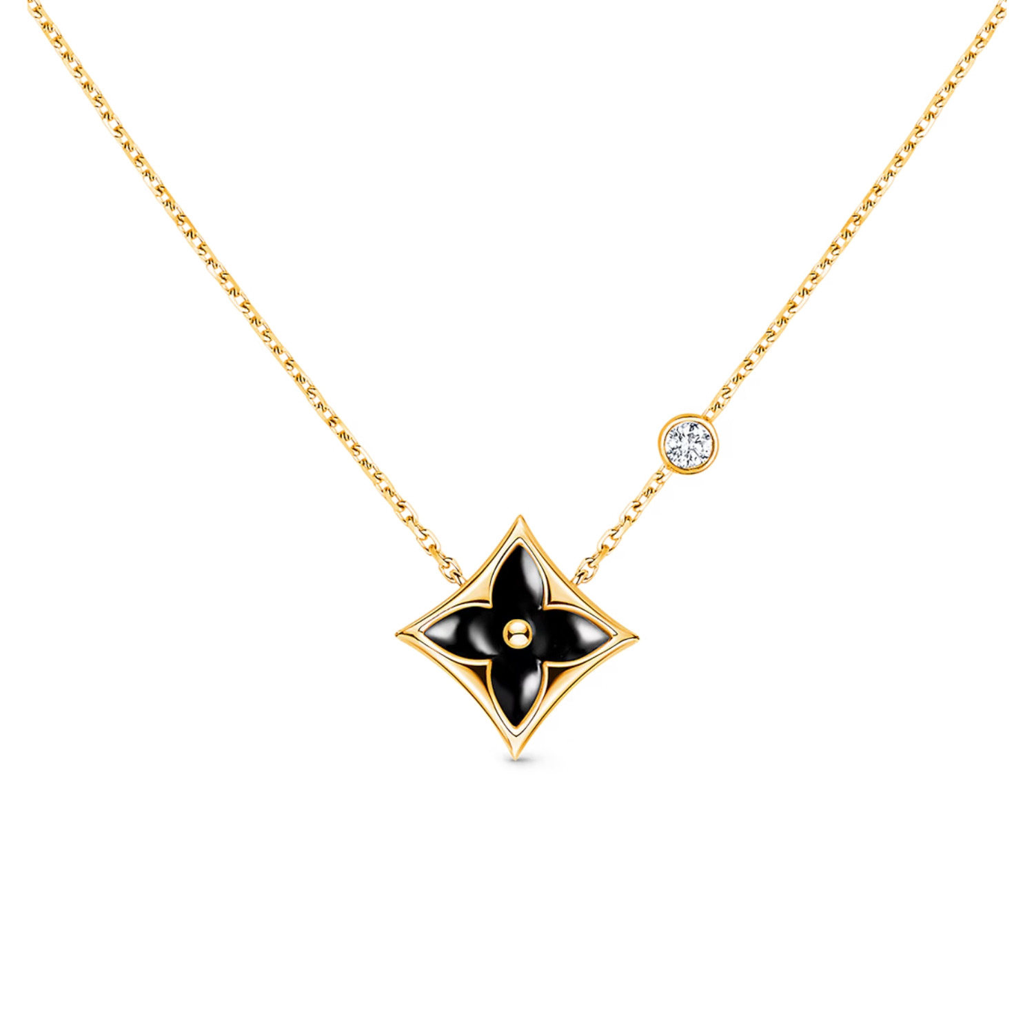 Louis Vuitton Color Blossom BB Star Pendant Necklace Gold-Toned For Women Q93699