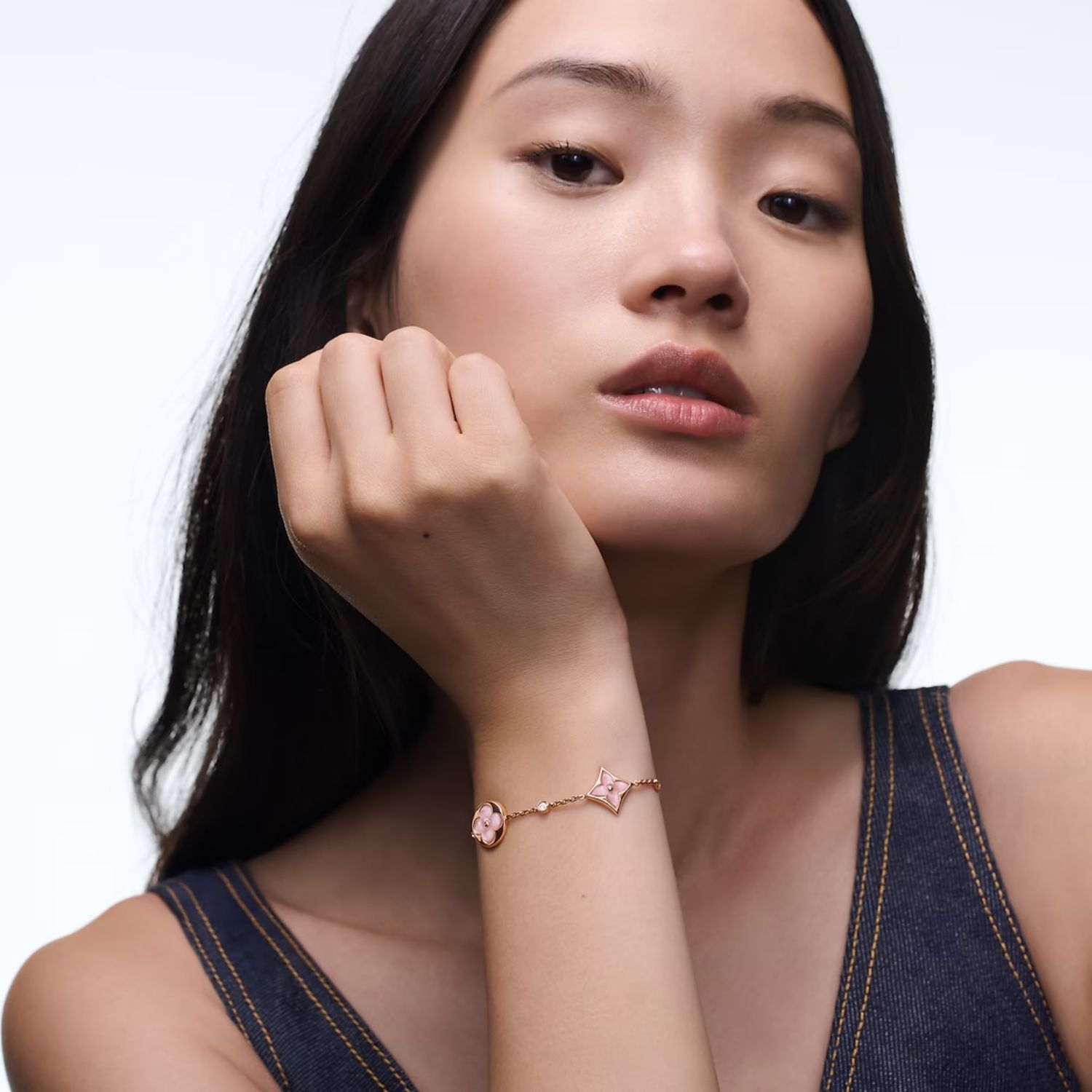 Louis Vuitton Color Blossom BB Star/ Sun Multi-Motif Bracelet Pink Mother-of-Pearl Rose Gold For Women QA5517