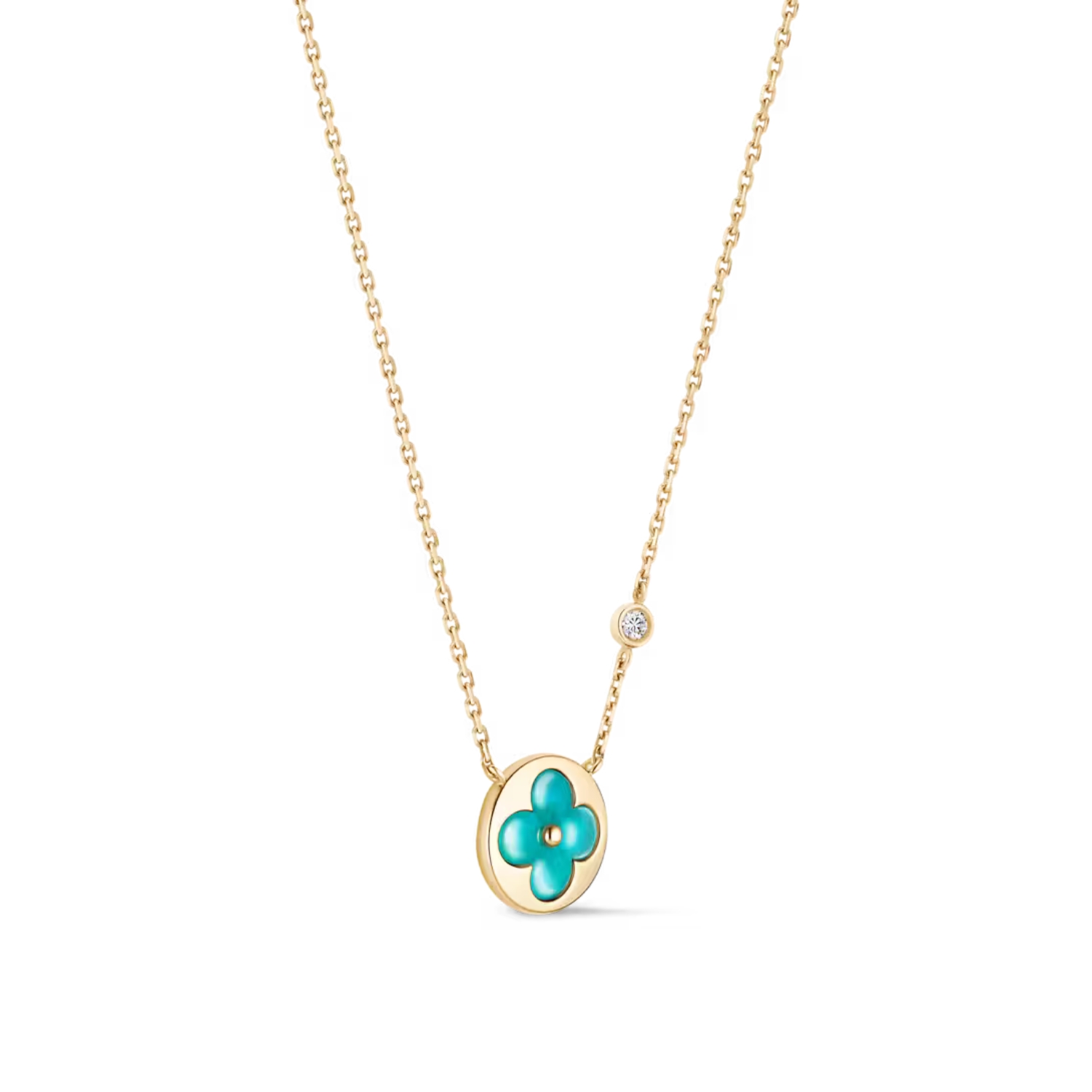 Louis Vuitton Color Blossom BB Sun Pendant Necklace Gold-Toned For Women Q03793