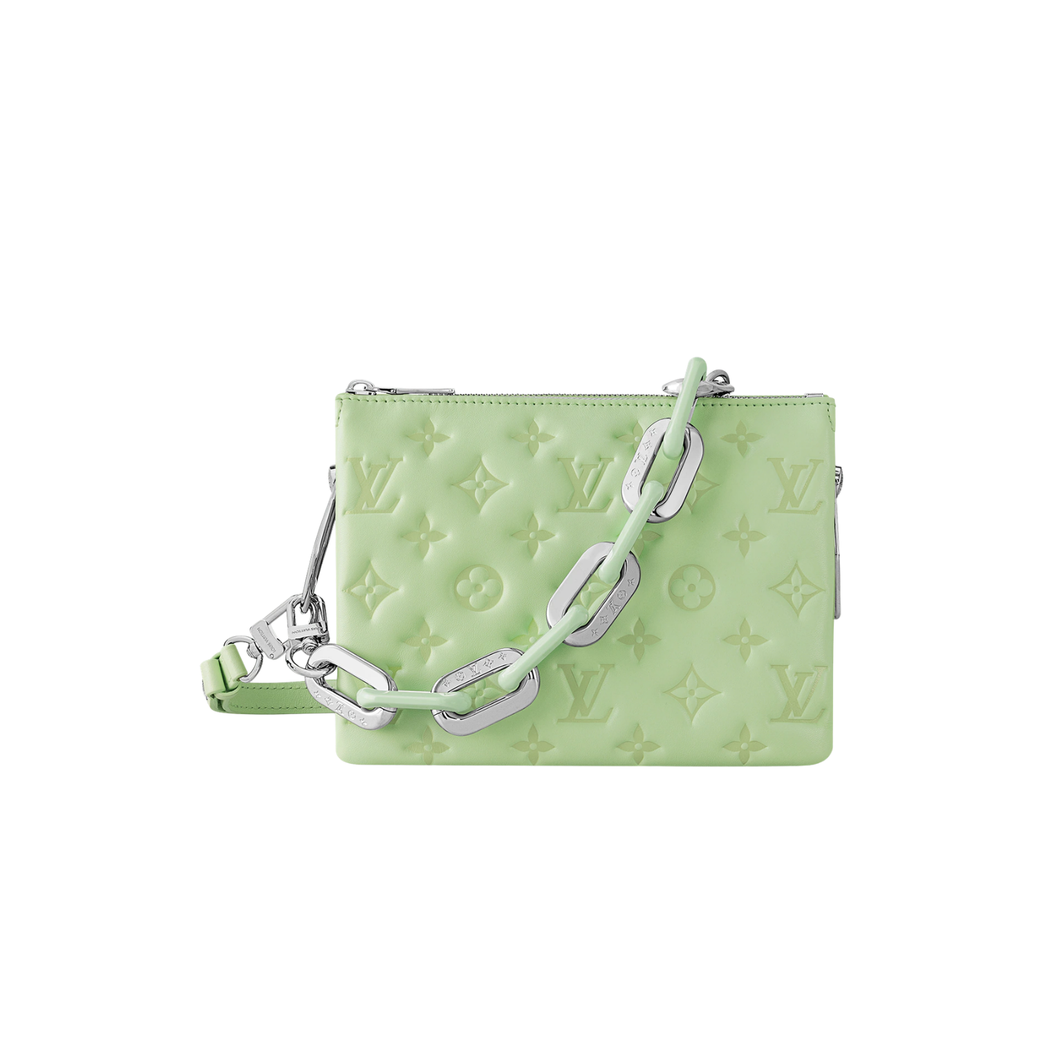 Louis Vuitton Coussin BB Shoulder Bag 8.2in/ 21cm Green Silver Hardware For Women M25114