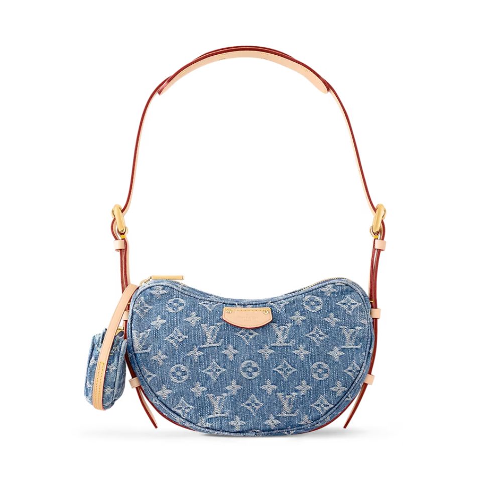 Louis Vuitton Croissant MM Blue Denim For Women M46856