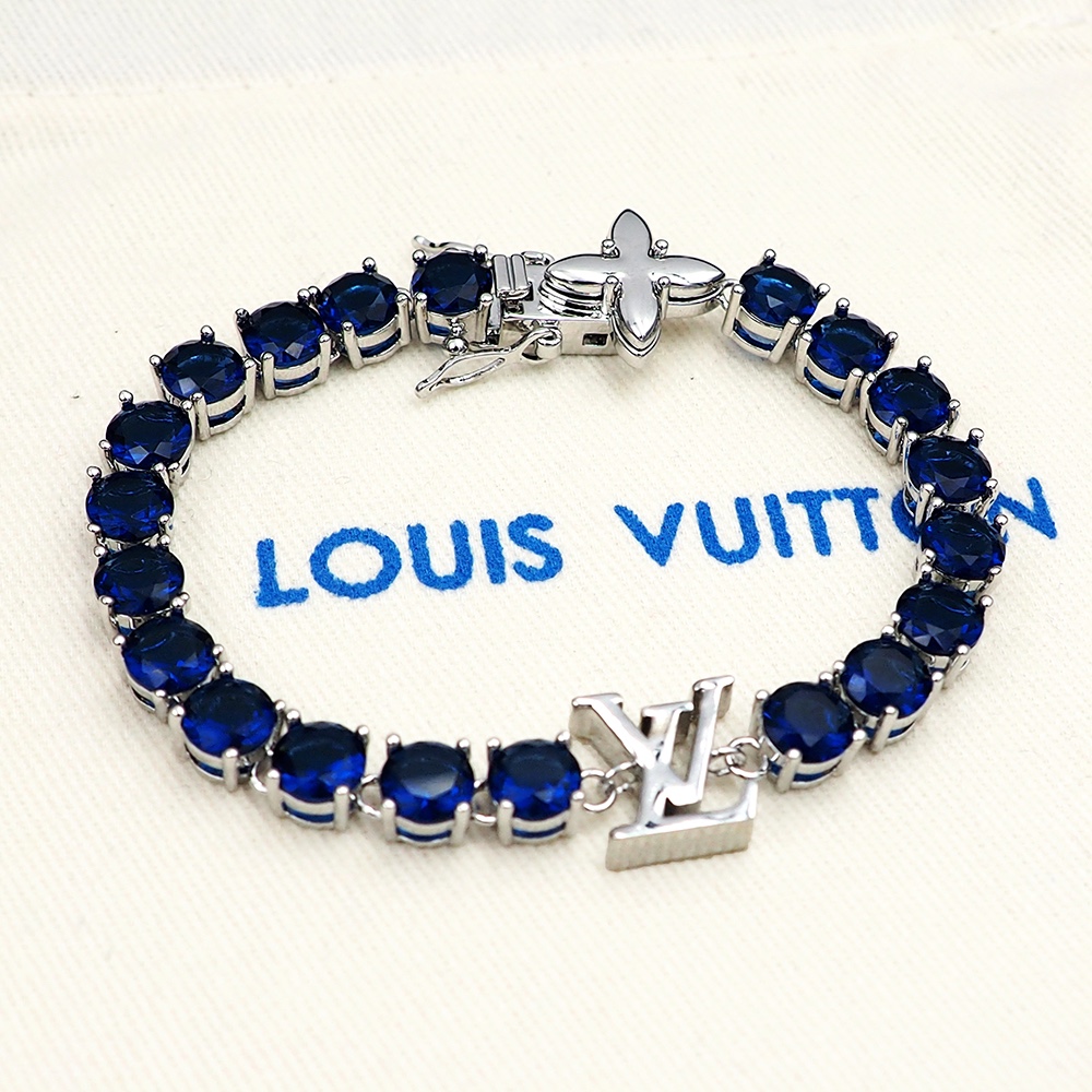 Louis Vuitton Crystal Bracelet Blue For Women