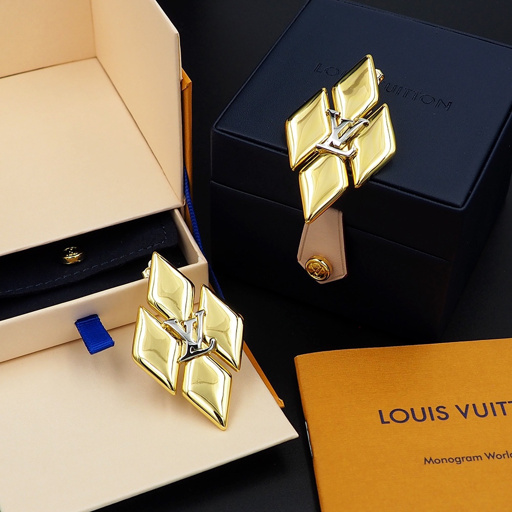 Louis Vuitton GO-14 Earrings Gold For Women