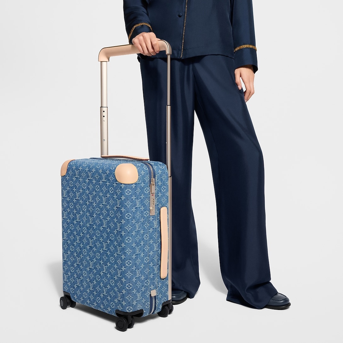 Louis Vuitton Horizon 55 Suitcase 21.7in/ 55cm Blue Denim Champagne Hardware M28386