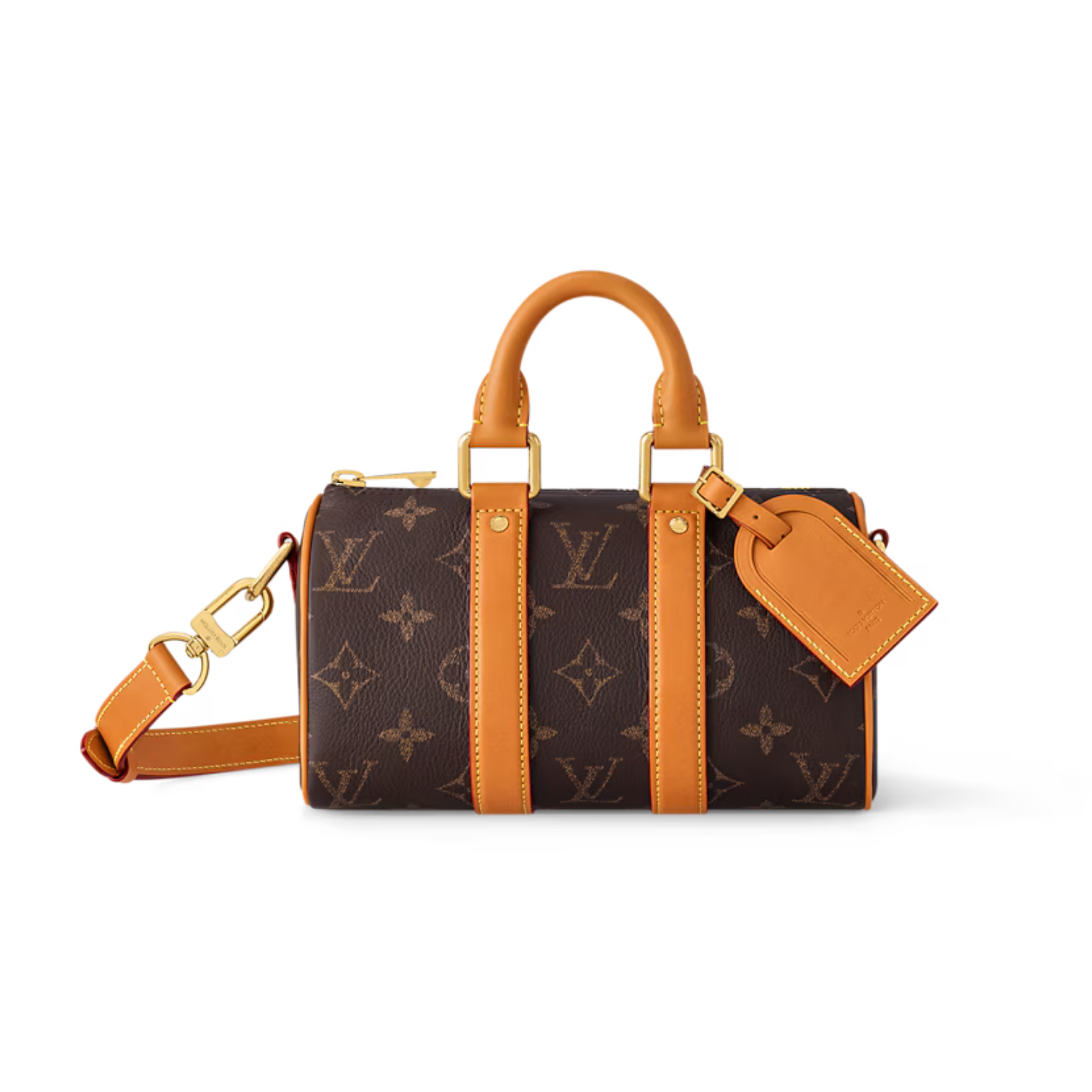 Louis Vuitton Keepall Bandouliere 25 Travel Bag 9.8in/ 25cm Brown Monogram Gold Hardware M14026