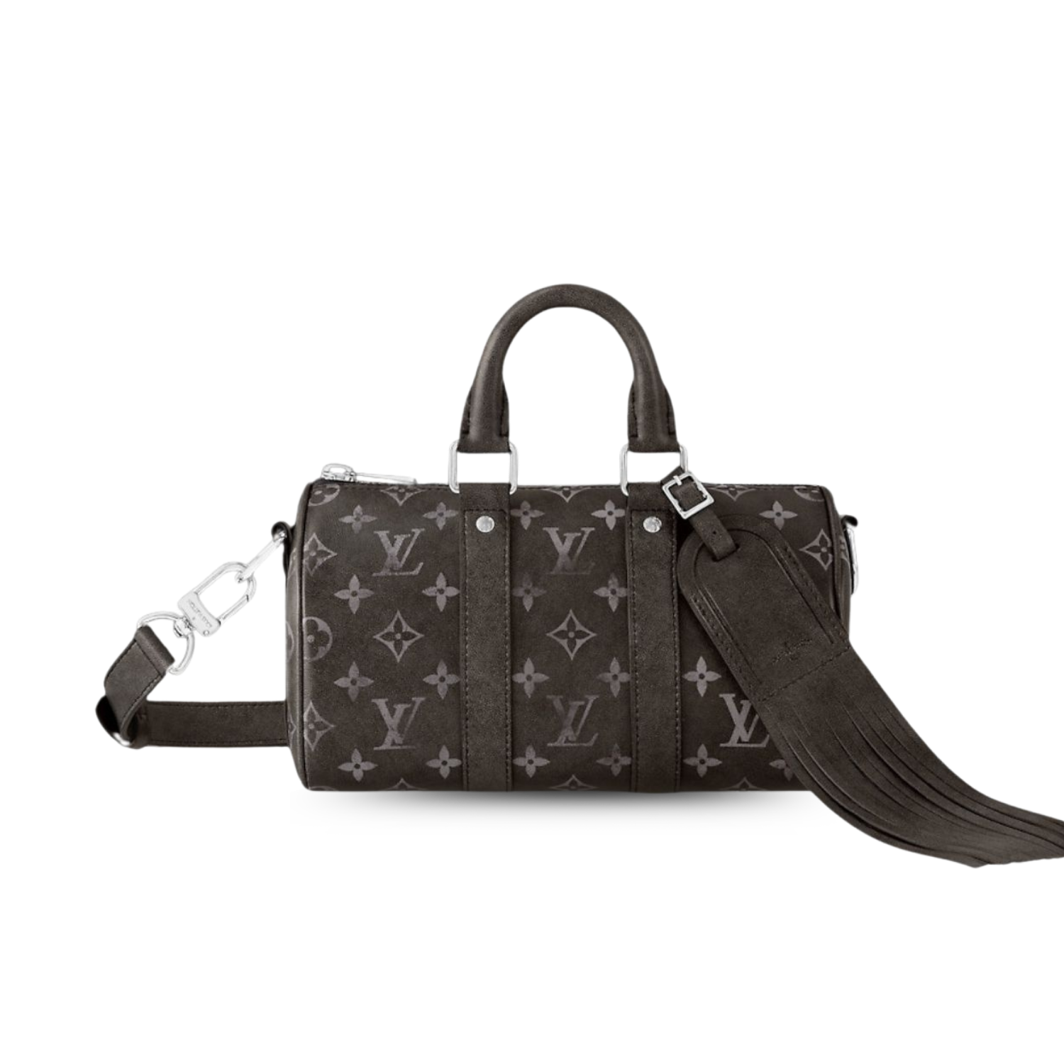 Louis Vuitton Keepall Bandouliere 25 Travel Bag 9.8in/ 25cm Black Silver Hardware For Men M11595