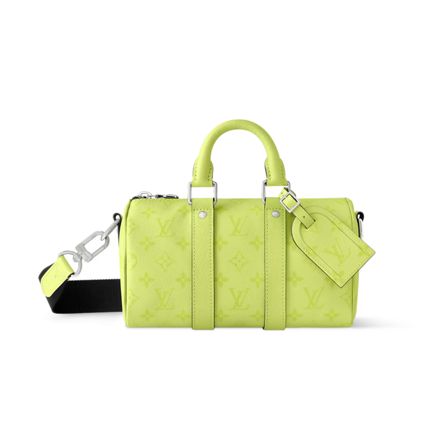 Louis Vuitton Keepall Bandouliere 25 Travel Bag 9.8in/ 25cm Lemon Yellow Silver Hardware M14078