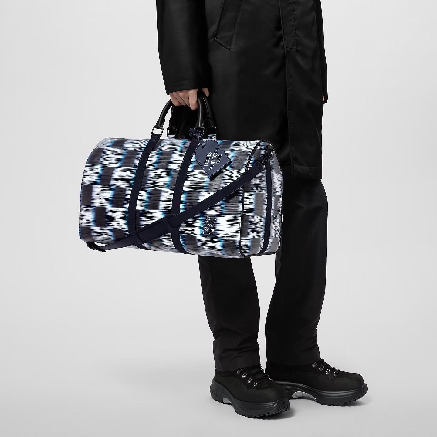 Louis Vuitton Keepall Bandouliere 50 Travel Bag 19.7in/ 50cm Blue Moon Black Hardware For Men M23771
