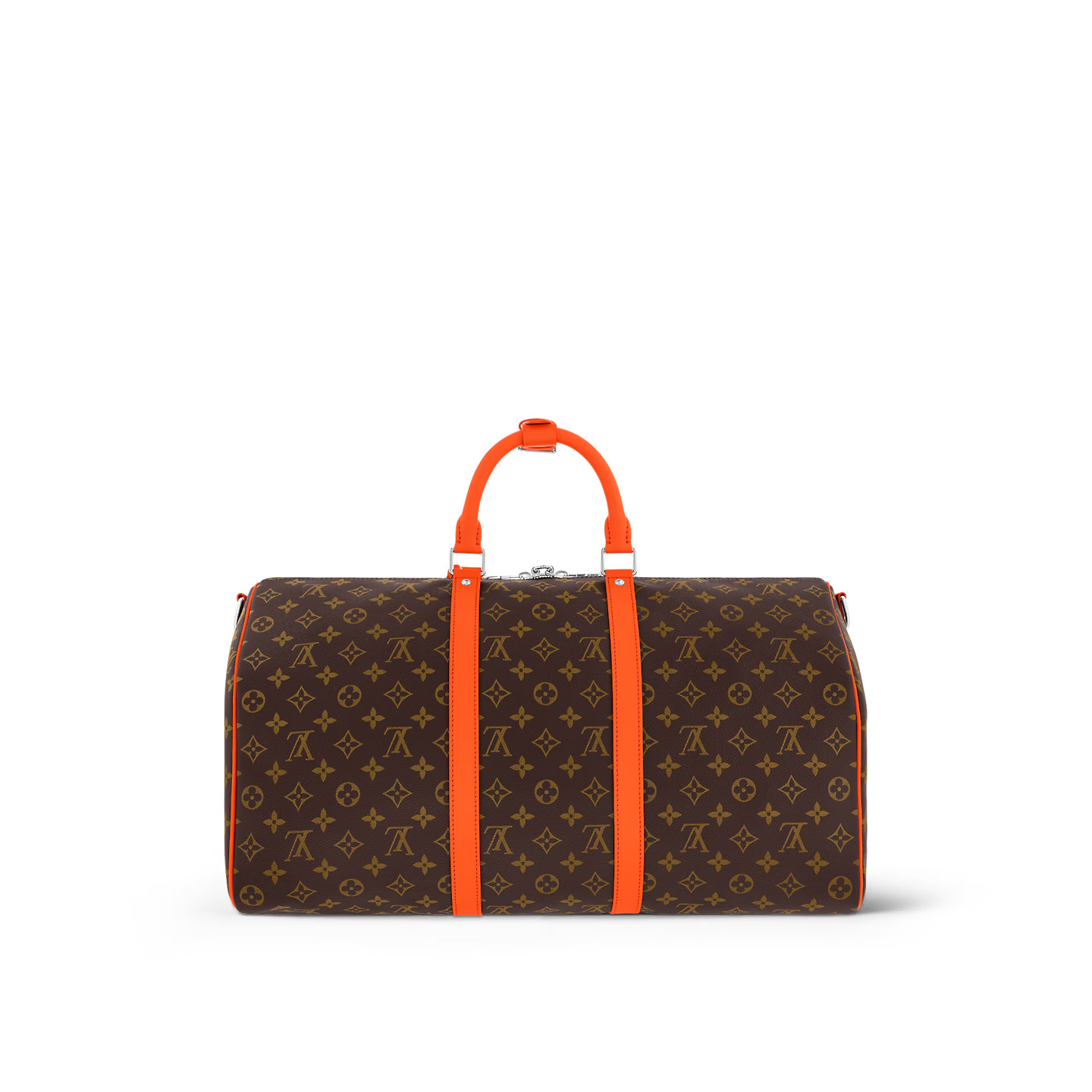 Louis Vuitton Keepall Bandouliere 50 Travel Bag 19.7in/ 50cm Brown/ Orange Silver Hardware M46770