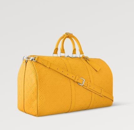 Louis Vuitton Keepall Bandouliere 50 Travel Bag 19.7in/ 50cm Yellow Silver Hardware M23748