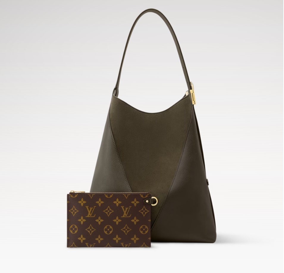 Louis Vuitton Low Key Hobo MM Shoulder 13.8in/ 35cm Dark Fango Gold Hardware For Women M29144