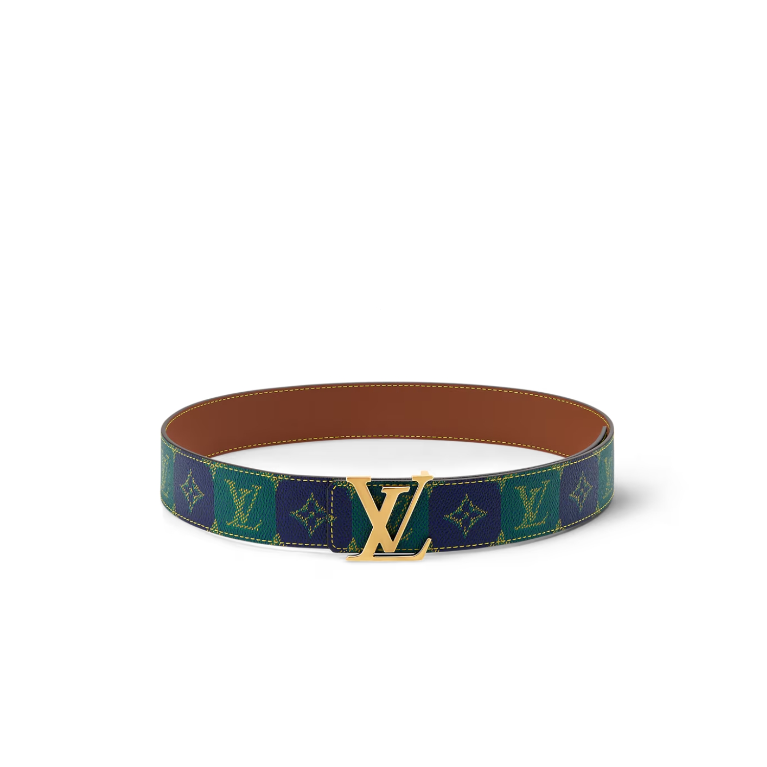 Louis Vuitton LV Initiales College Monogram Heritage 40mm Reversible Belt Green For Men M4331U