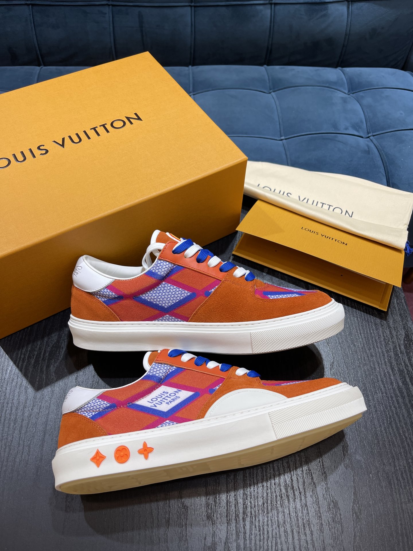 Louis Vuitton LV Ollie Richelieu Trainers Orange For Men LV