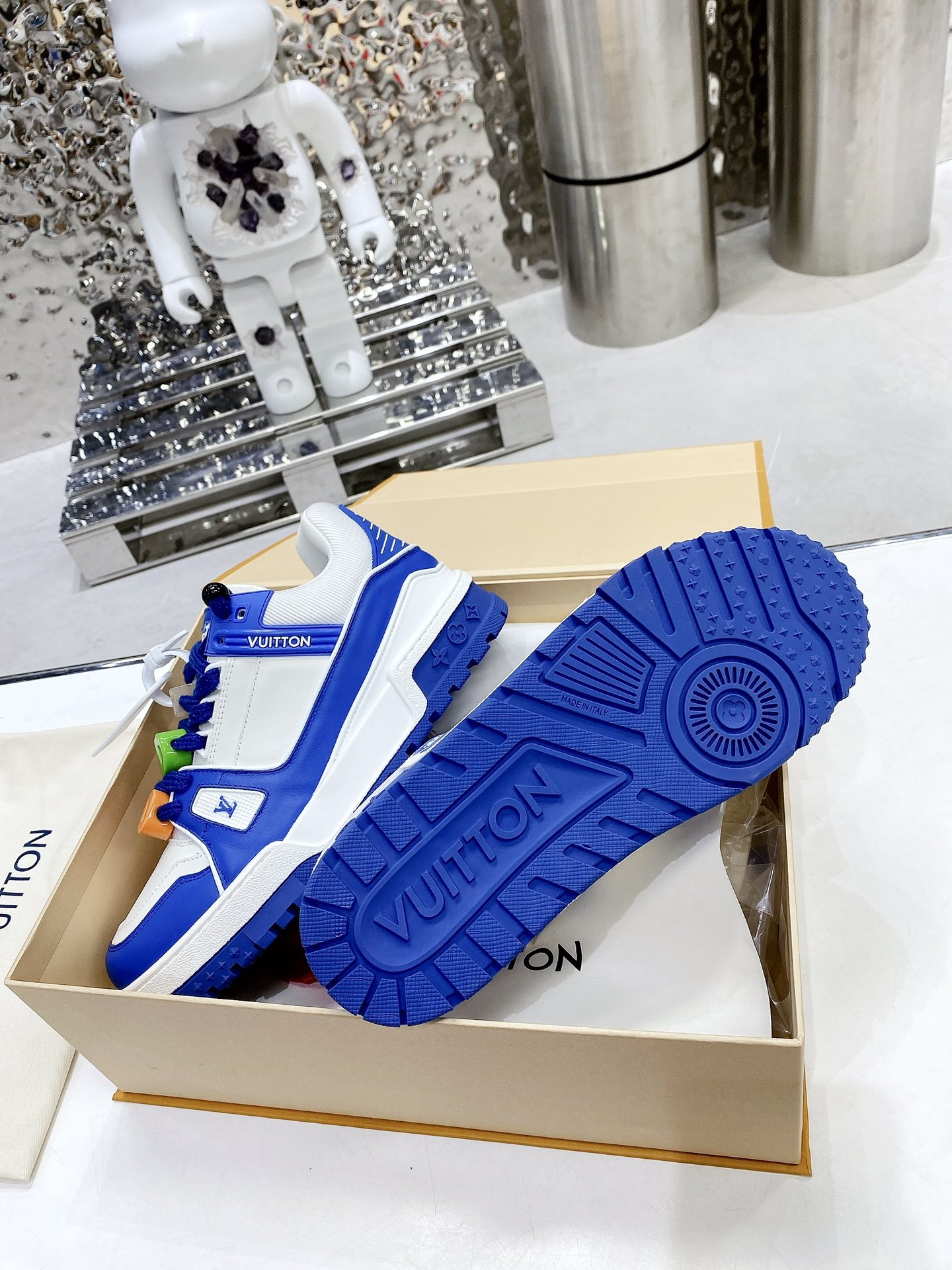 Louis Vuitton LV Trainer Sneaker Blue For Men LV