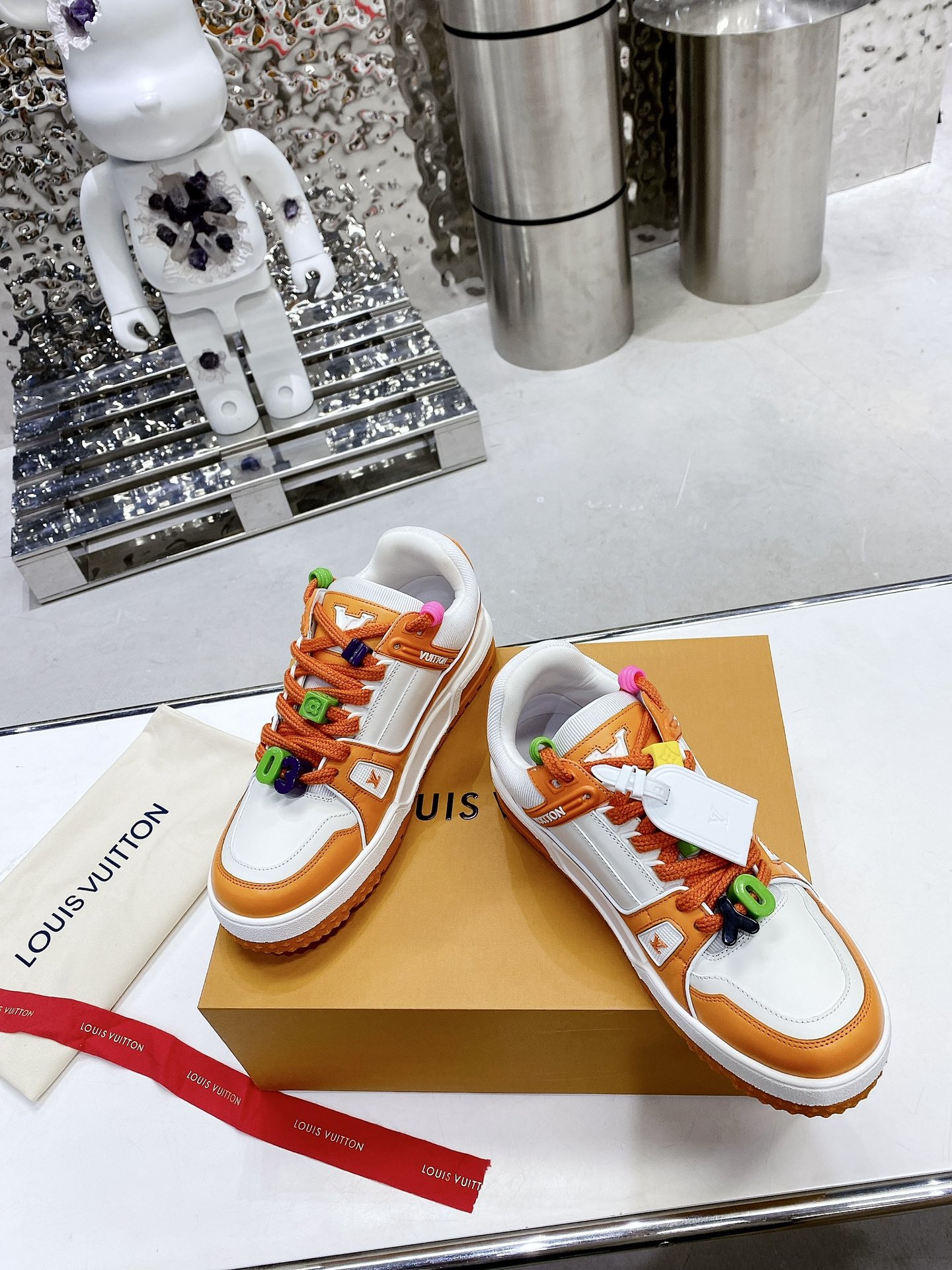Louis Vuitton LV Trainer Sneaker Orange For Men LV