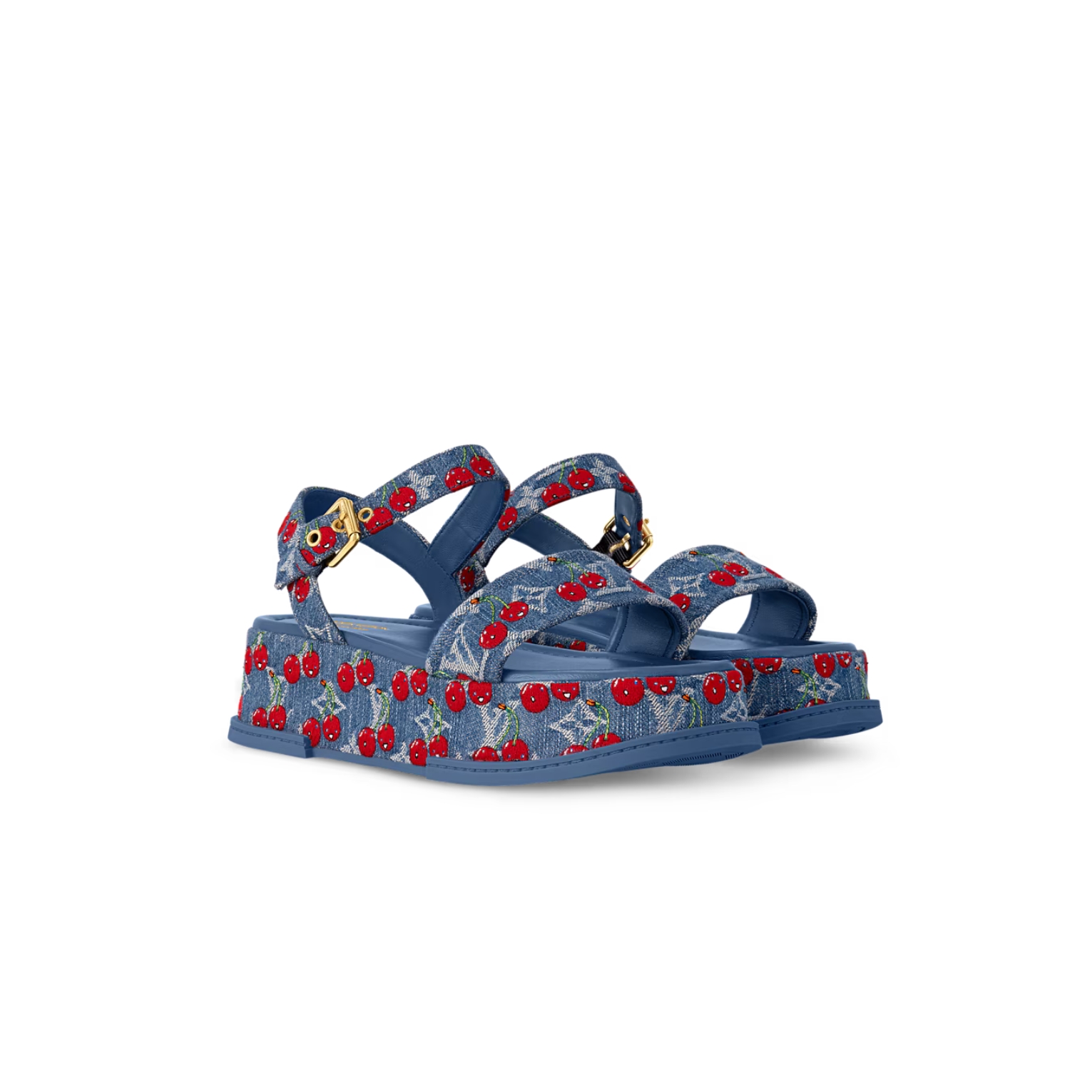 Louis Vuitton LV x TM Maya Platform Sandal Blue For Women 1AHNYB