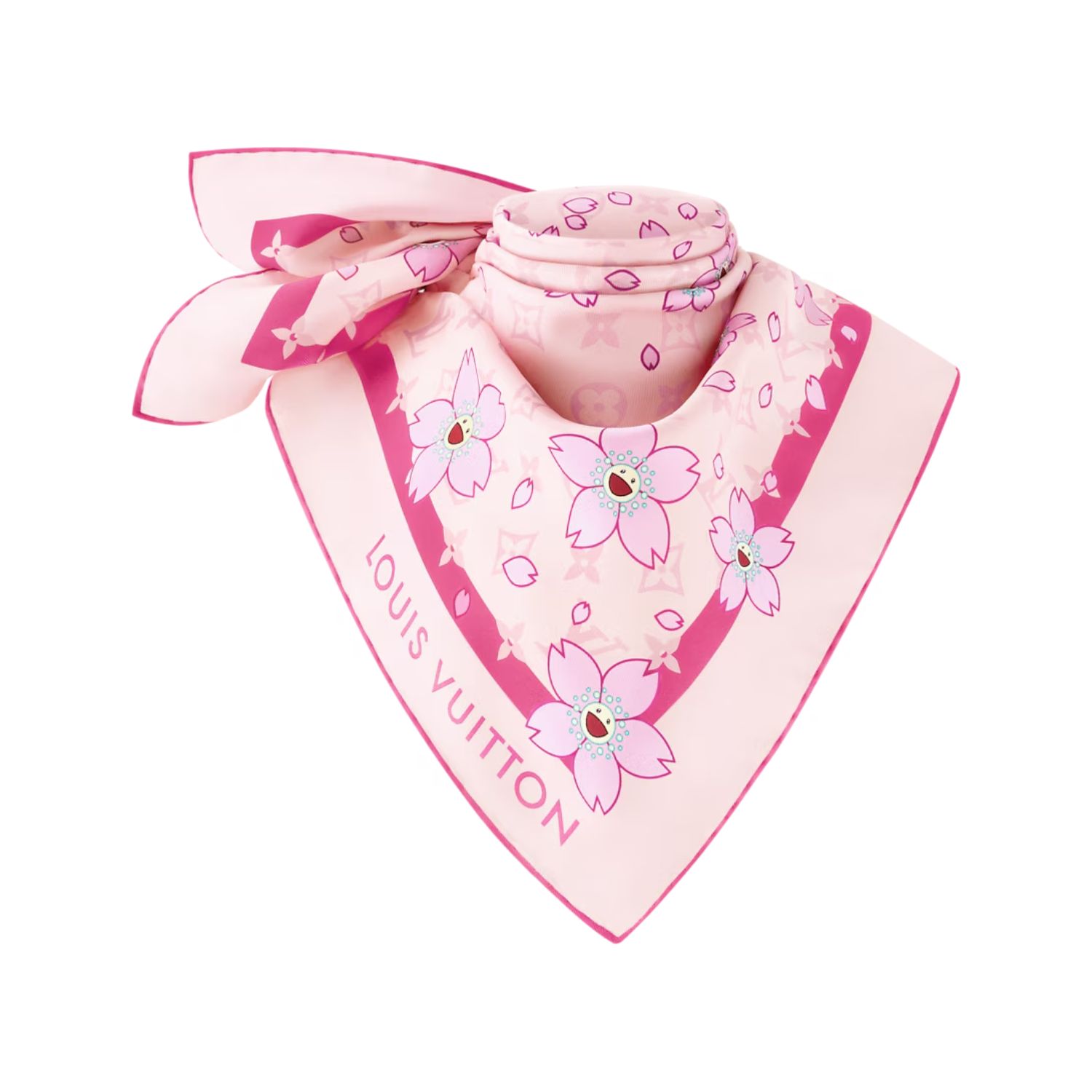 Louis Vuitton LV x TM Monogram Cherry Blossom Square Pink 67cm/26in For Women