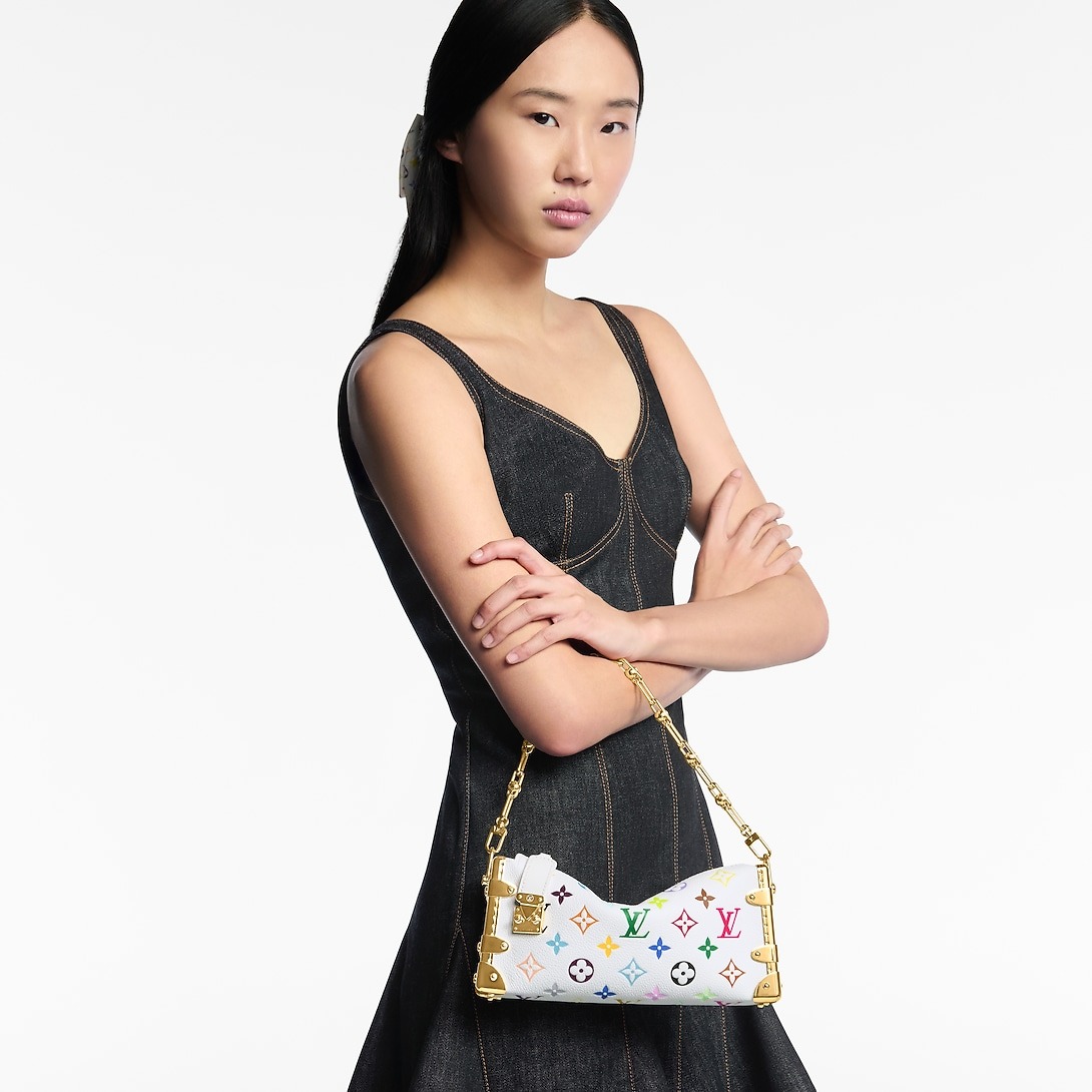 Louis Vuitton LV x TM Slim Trunk Crossbody Bag 9.1in/ 23cm Multicolored Gold Hardware For Women M27737