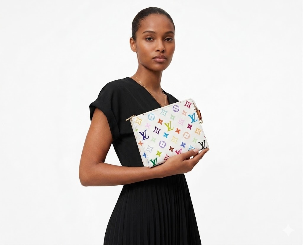 Louis Vuitton LV x TM Pochette Toiletry 19 Clutch &amp; Pouch 7.5in/ 19cm Multicolor Monogram Canvas Gold Hardware For Women M28241