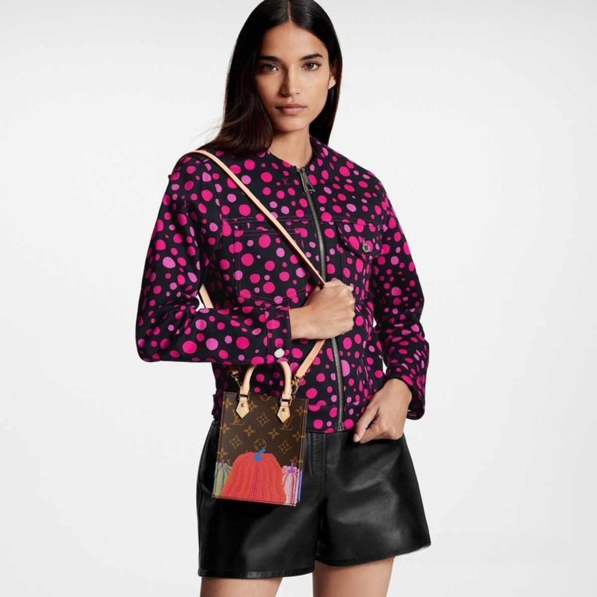 Louis Vuitton LV x YK Petit Sac Plat Tote Bag 5.5in/ 14cm Brown Gold Hardware For Women M82112