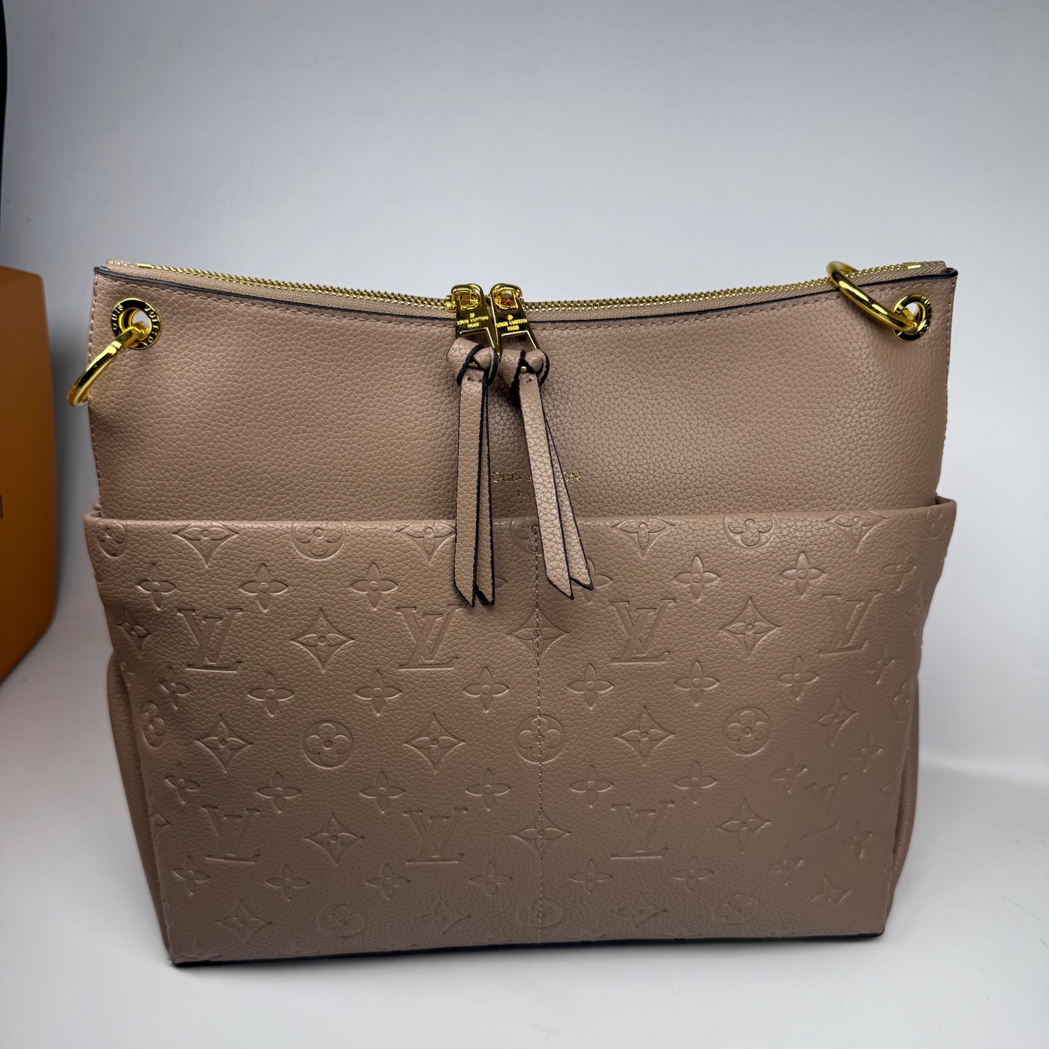 Louis Vuitton Maida Hobo Bag 12.6in/ 32cm Beige Monogram Empreinte Gold Hardware For Women M45523