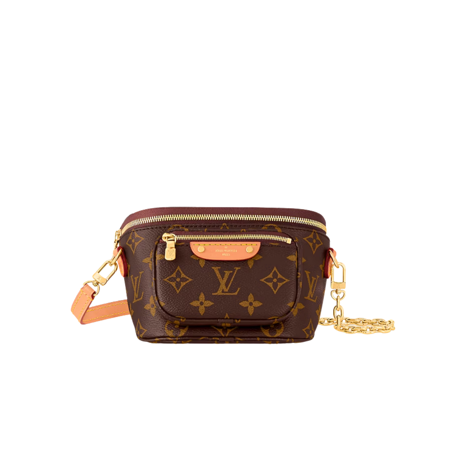 Louis Vuitton Mini Bumbag Shoulder 6.7in/ 17cm Brown Gold Hardware For Women M82335 -