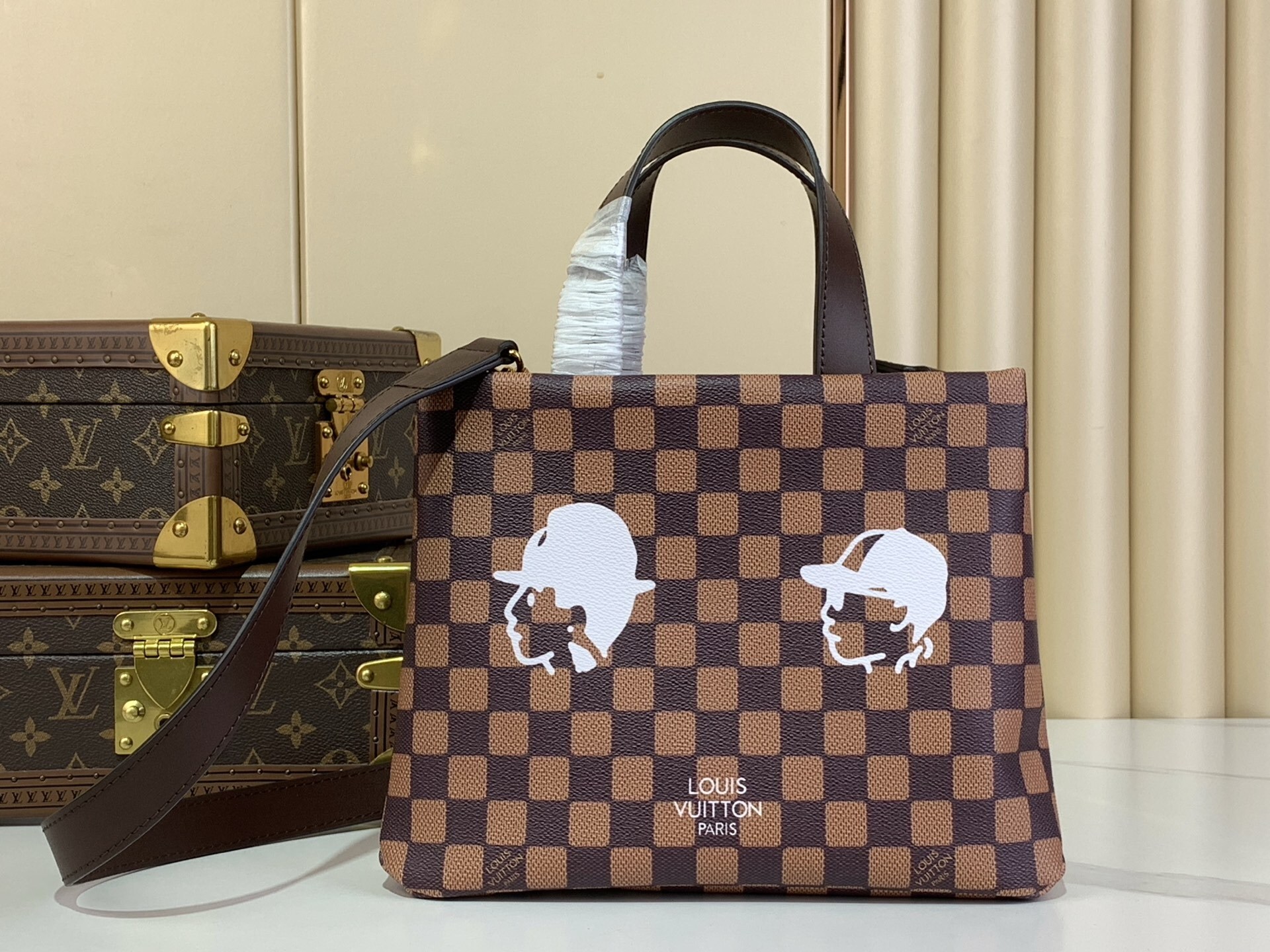 Louis Vuitton Mini Shopper Tote Damier Bag Brown 26cm/10.2in