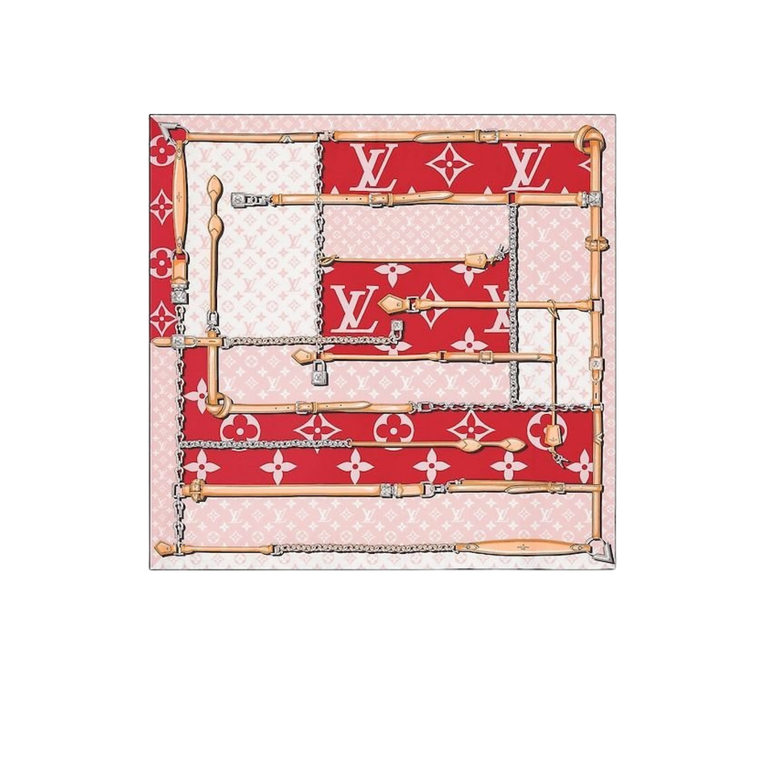 Louis Vuitton Monogram Confidential Square 90 Red For Women