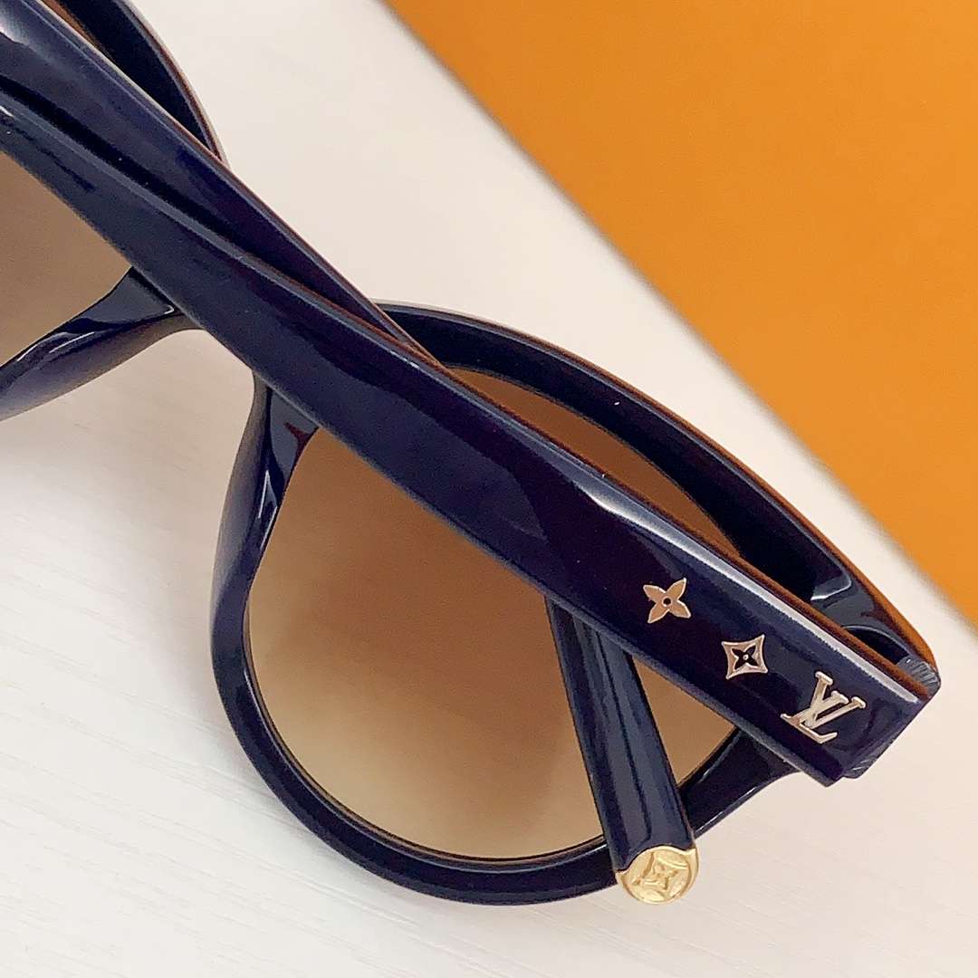Louis Vuitton Monogram Round Sunglasses Black For Women