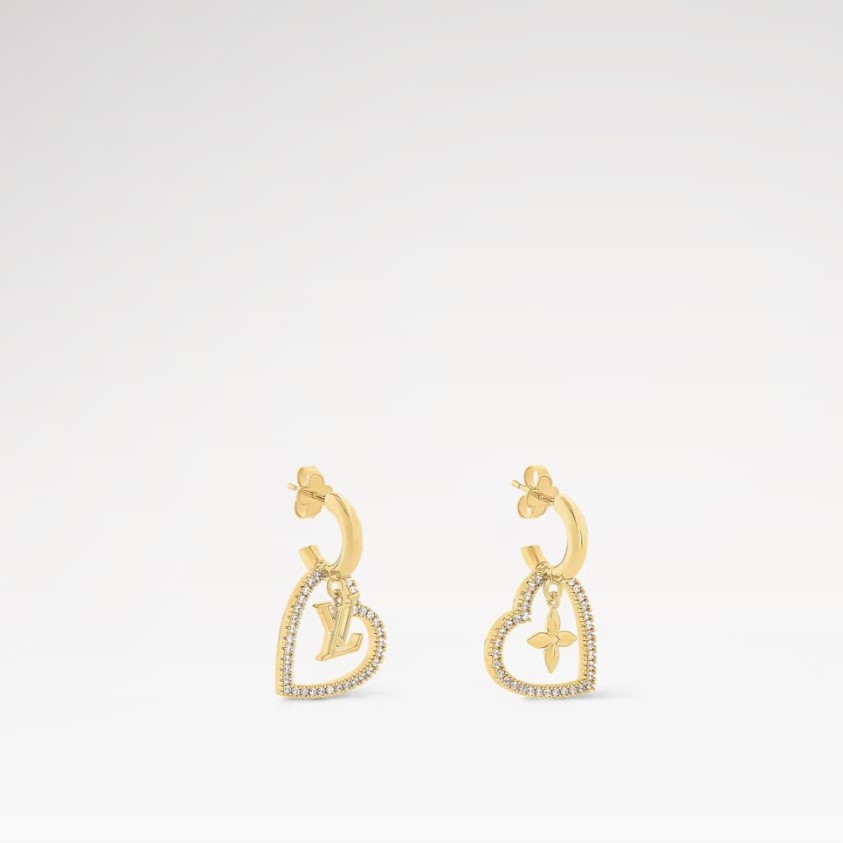 Louis Vuitton My LV Heart Earrings Gold-Toned For Women M02308