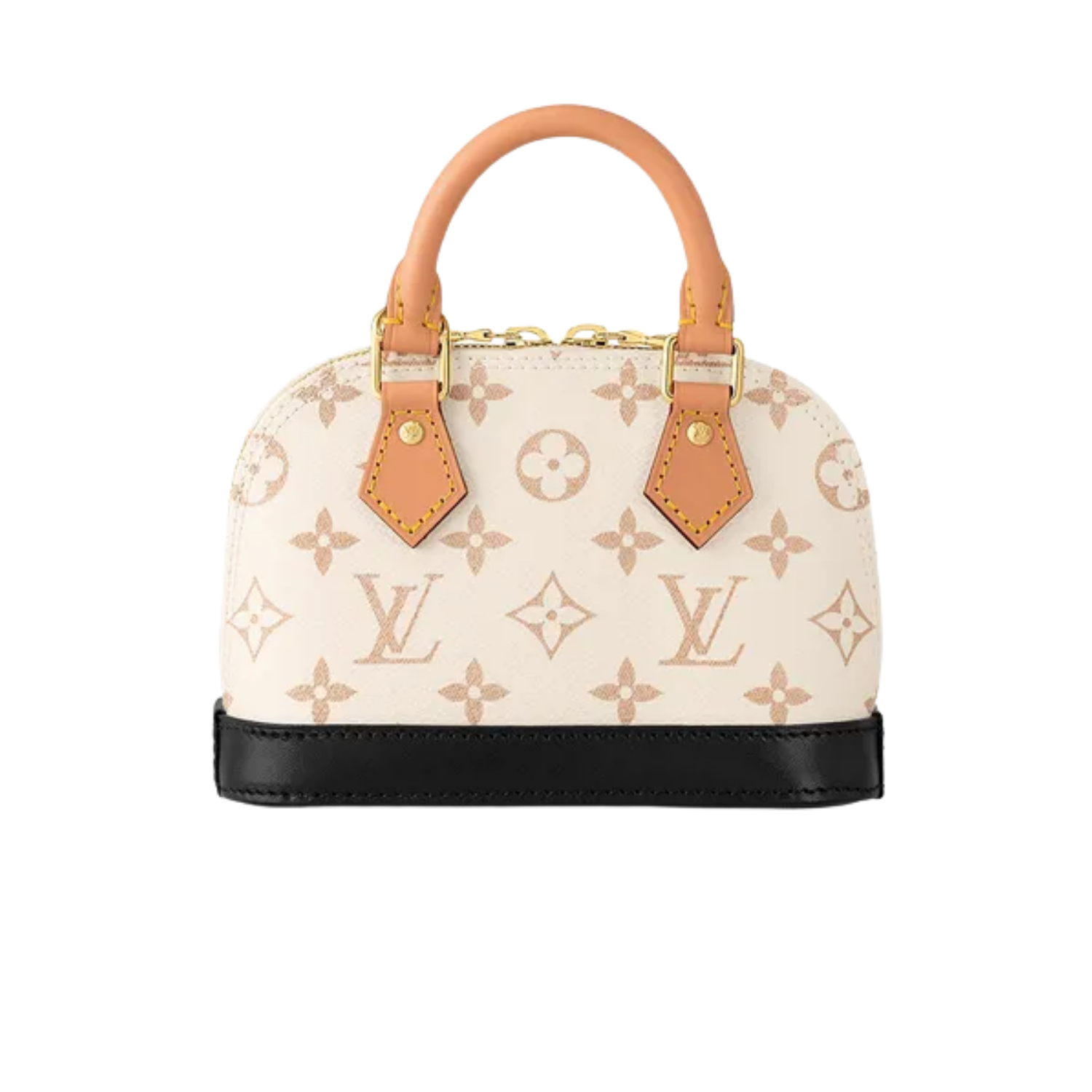 Louis Vuitton Nano Alma Top Handle Bag 7.1in/ 18cm White/ Brown Gold Hardware For Women M46895