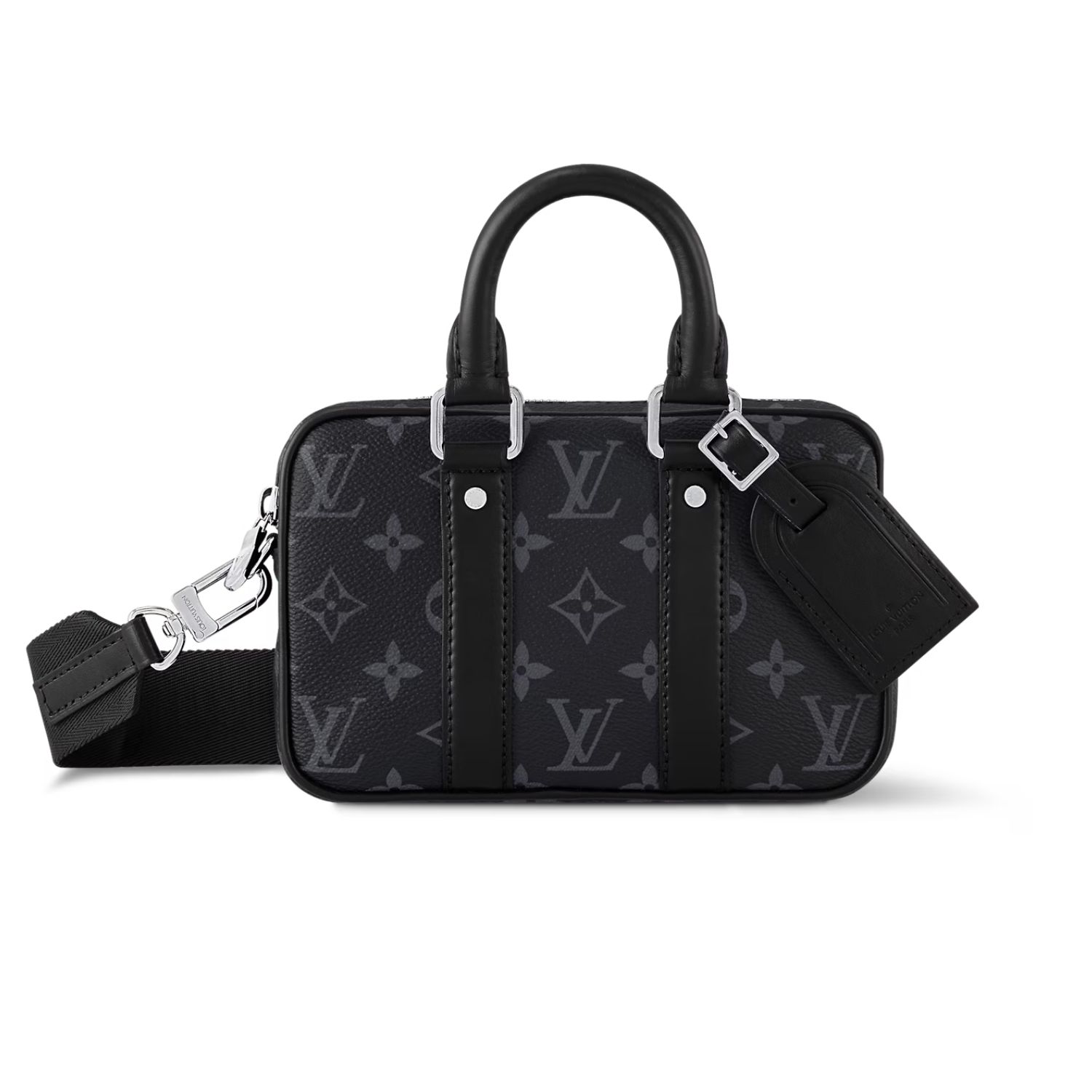 Louis Vuitton Nano Porte Documents Voyage Bag Black For Men 7.9in/20cm M82770