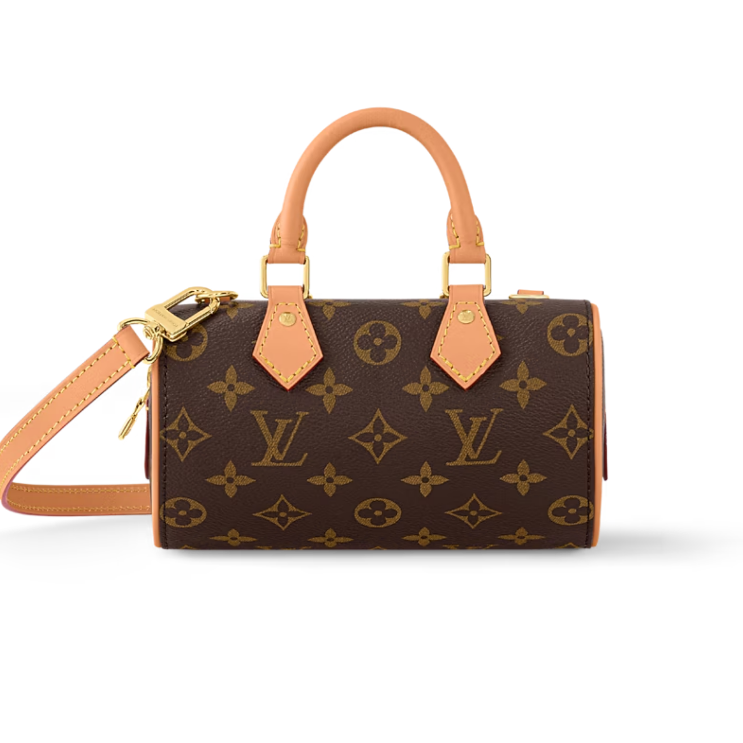 Louis Vuitton Nano Speedy Dating Top Handle Bag 7.1in/ 18cm Brown Gold Hardware For Women M13226