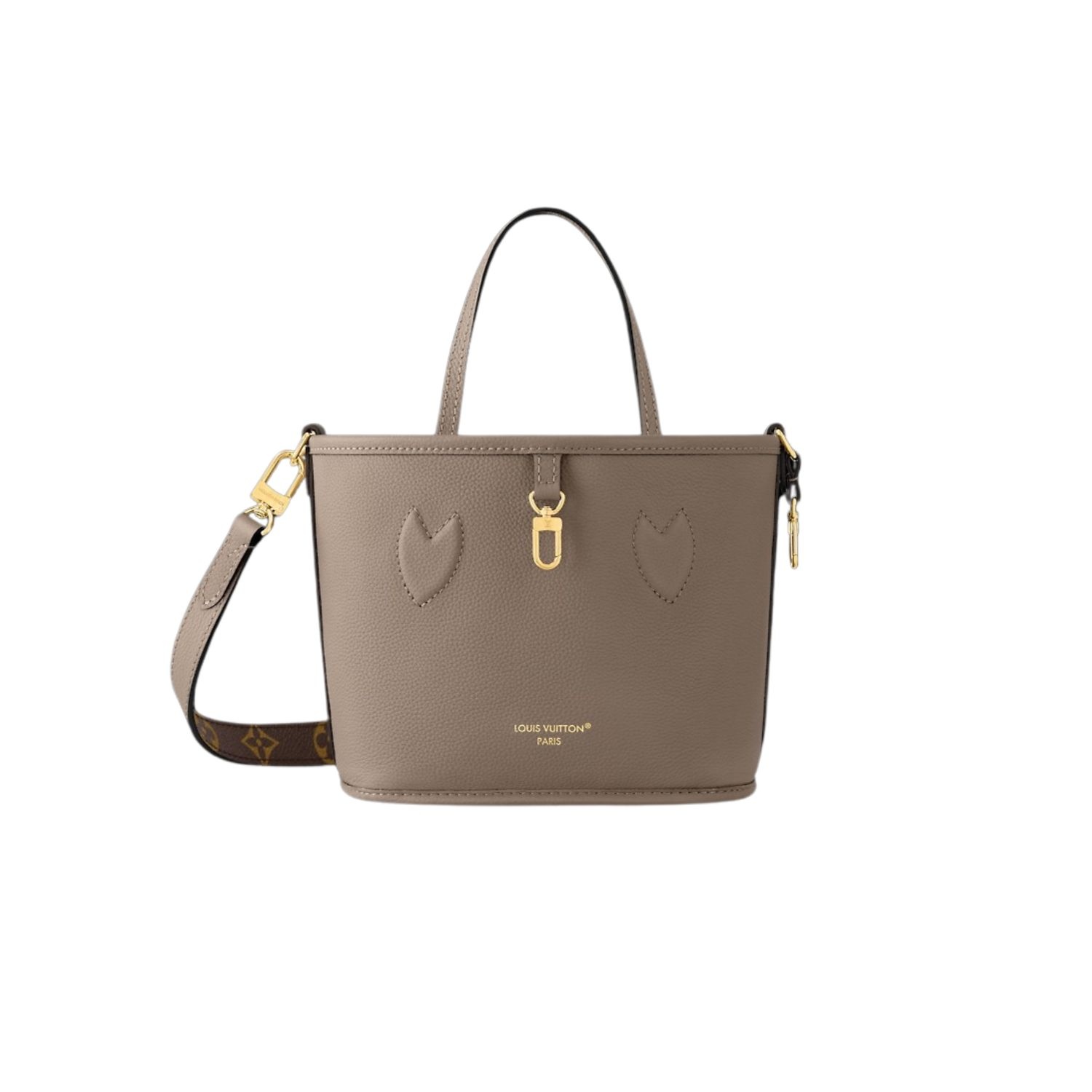 Louis Vuitton Neverfull Bandouliere Inside Out BB Tote Bag 10.4in/ 26cm Dark Fango Gold Hardware For Women M12109