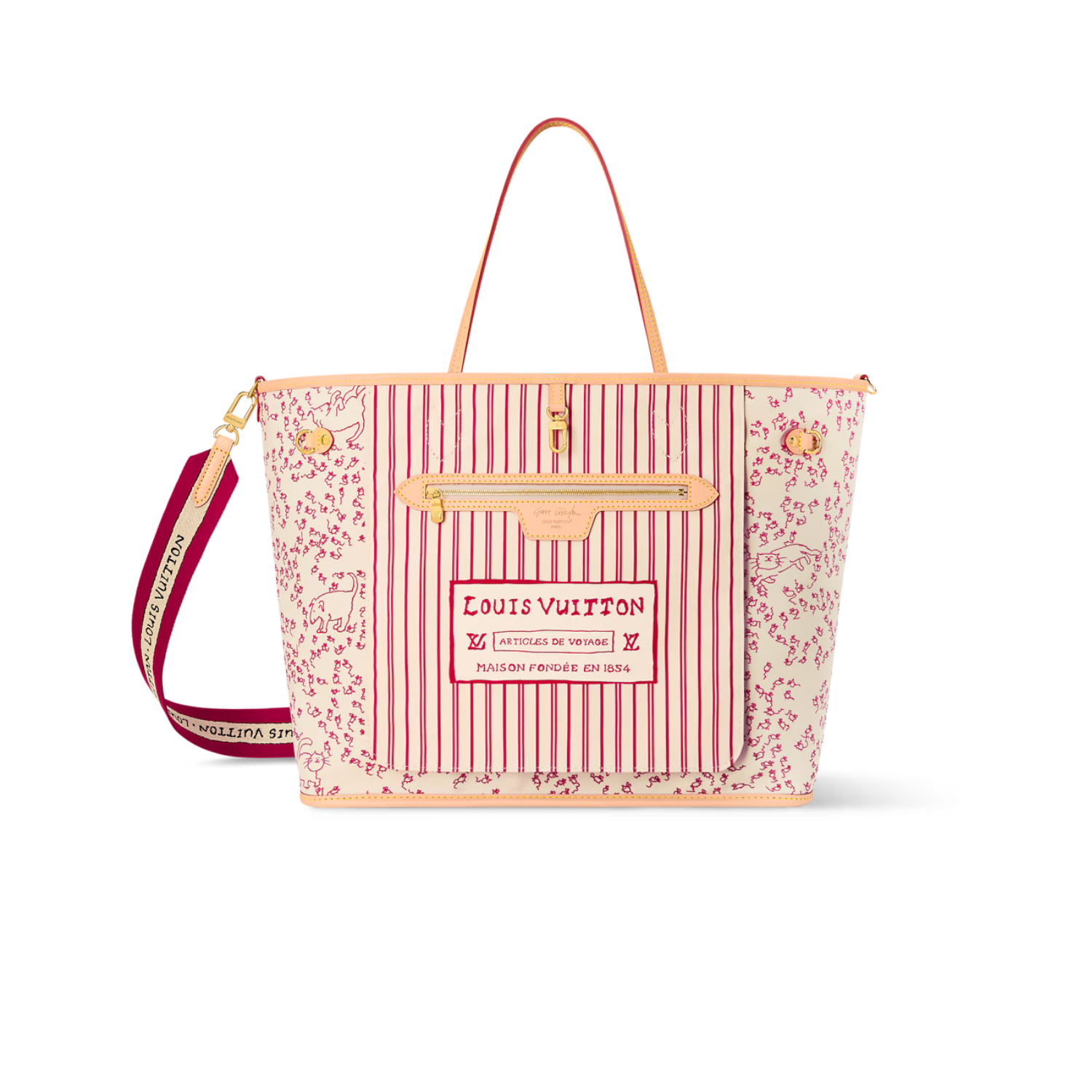Louis Vuitton Neverfull Inside Out GM Tote Bag 15.4in/ 39cm Beige Monogram Gold Hardware For Women M15124