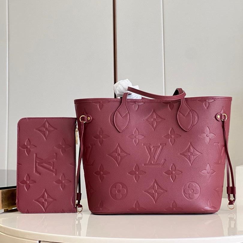 Louis Vuitton Neverfull MM Tote Bag 12.2in/ 31cm Wine Gold Hardware For Women M46599