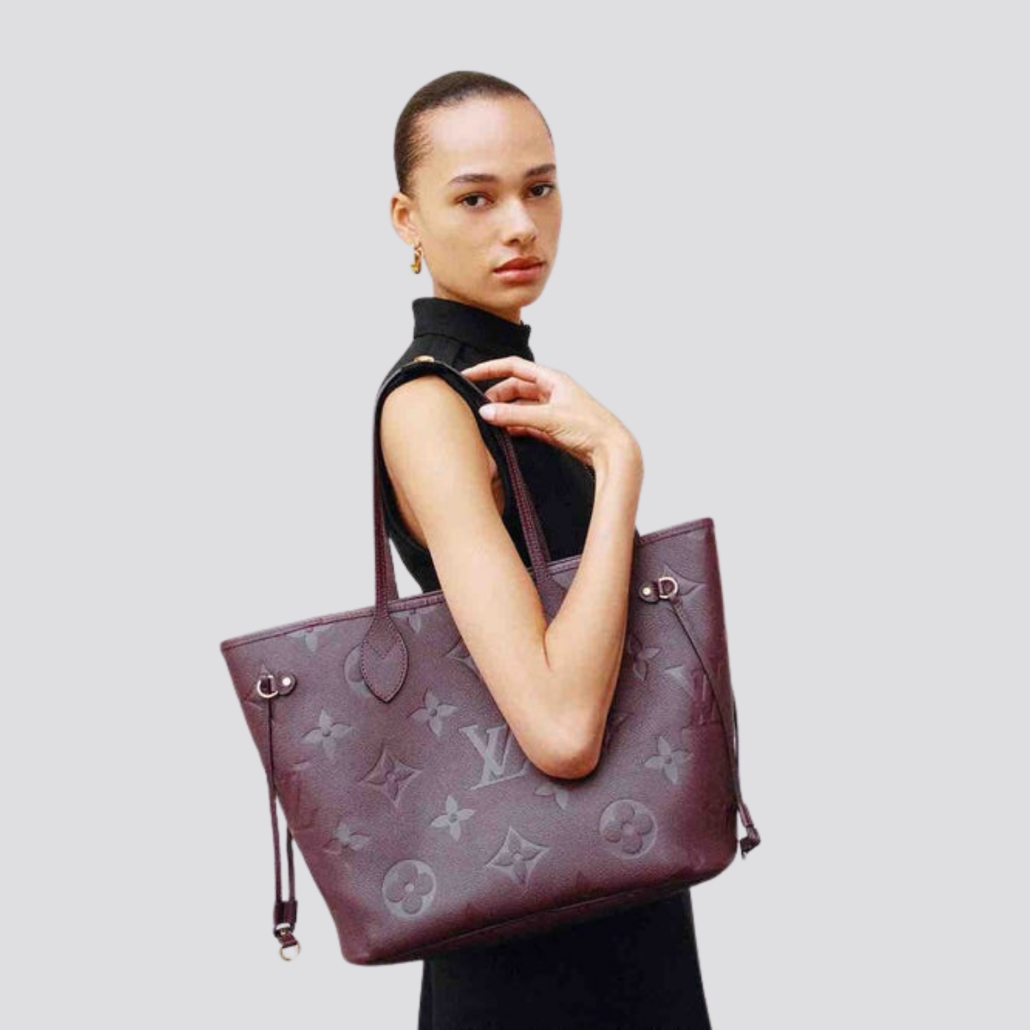 Louis Vuitton Neverfull MM Tote Bag 12.2in/ 31cm Grenat Gold Hardware For Women M25855