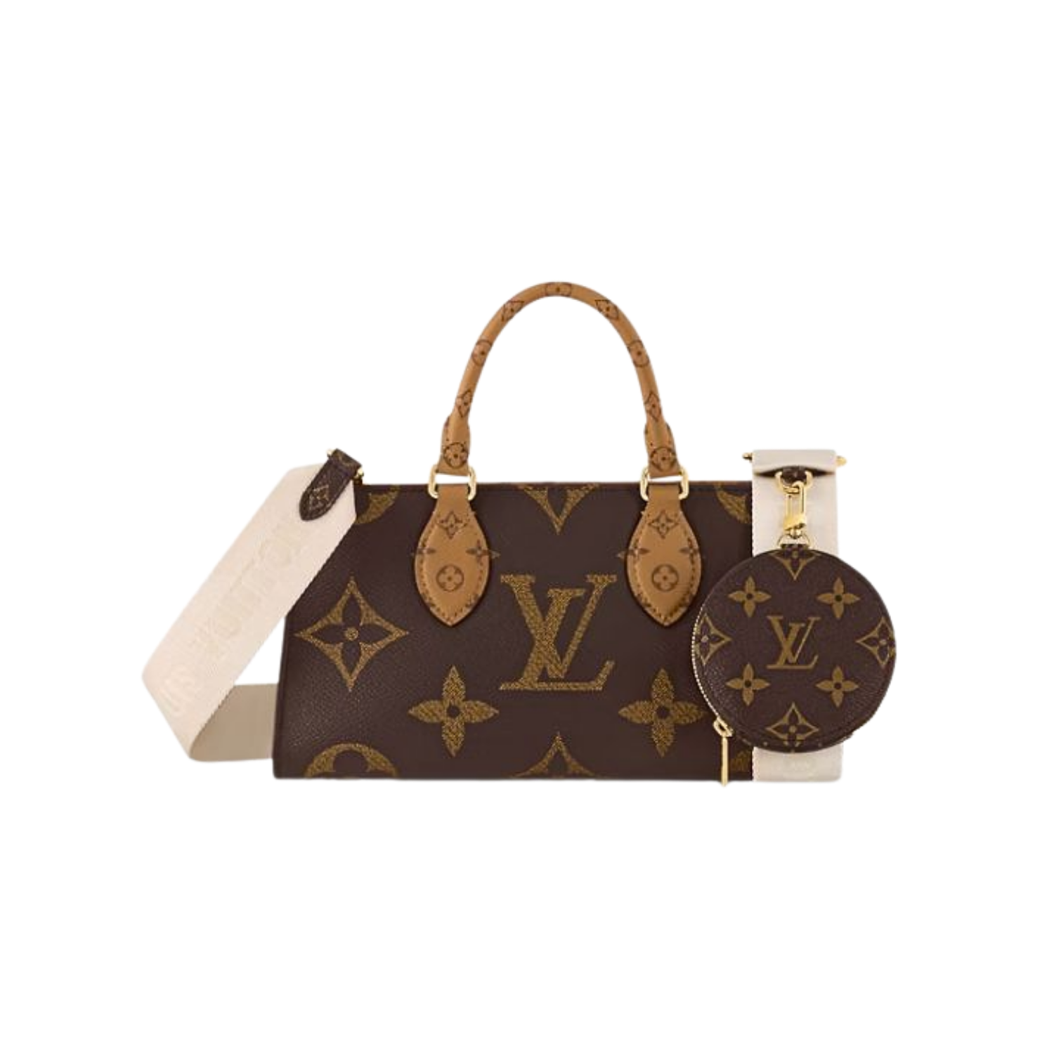 Louis Vuitton OnTheGo East West Tote Bag 9.8in/ 24.8cm Brown Gold Hardware For Women M46653