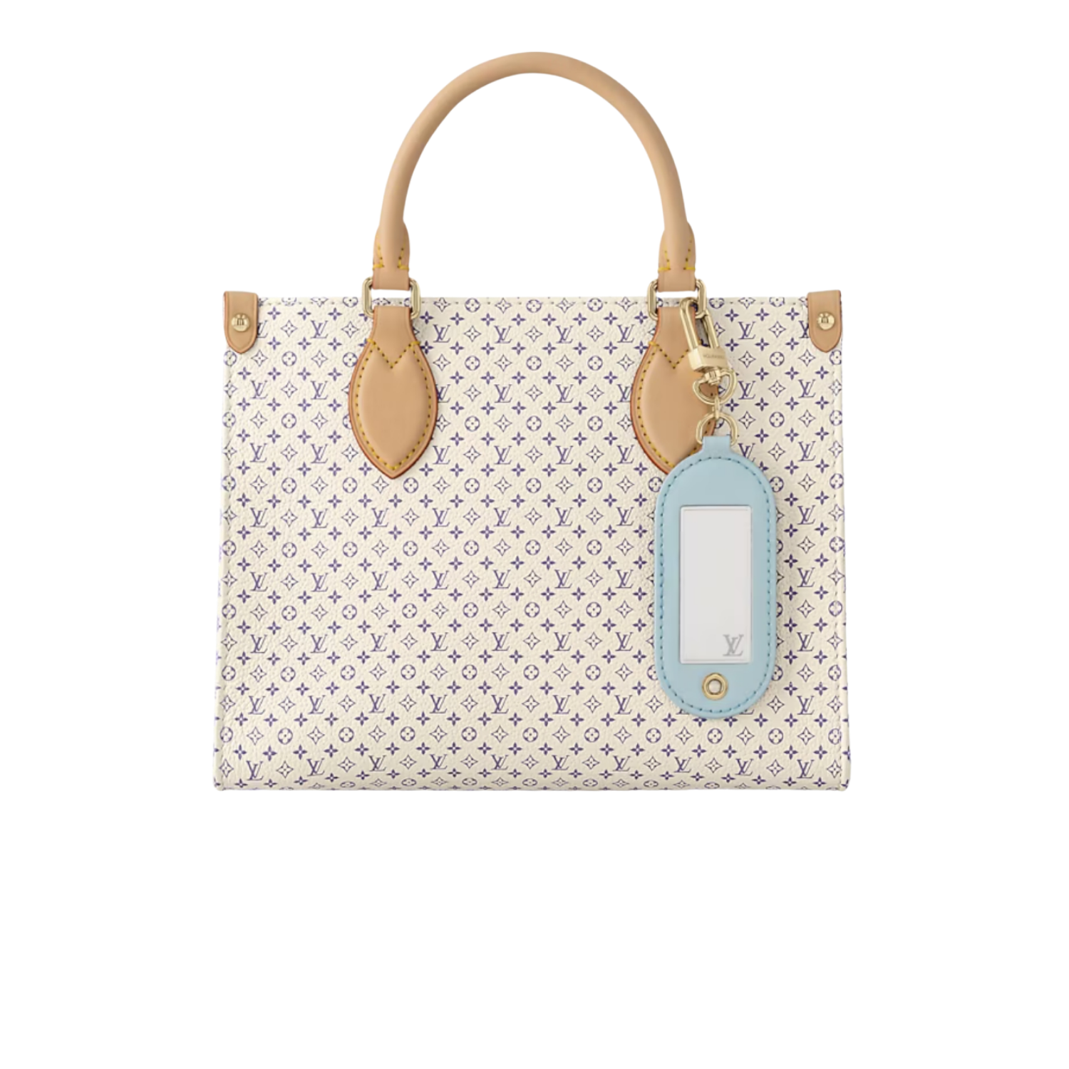 Louis Vuitton OnTheGo PM Tote Bag 9.8in/ 25cm Azure Blue/ Sand Gold Hardware For Women M15138