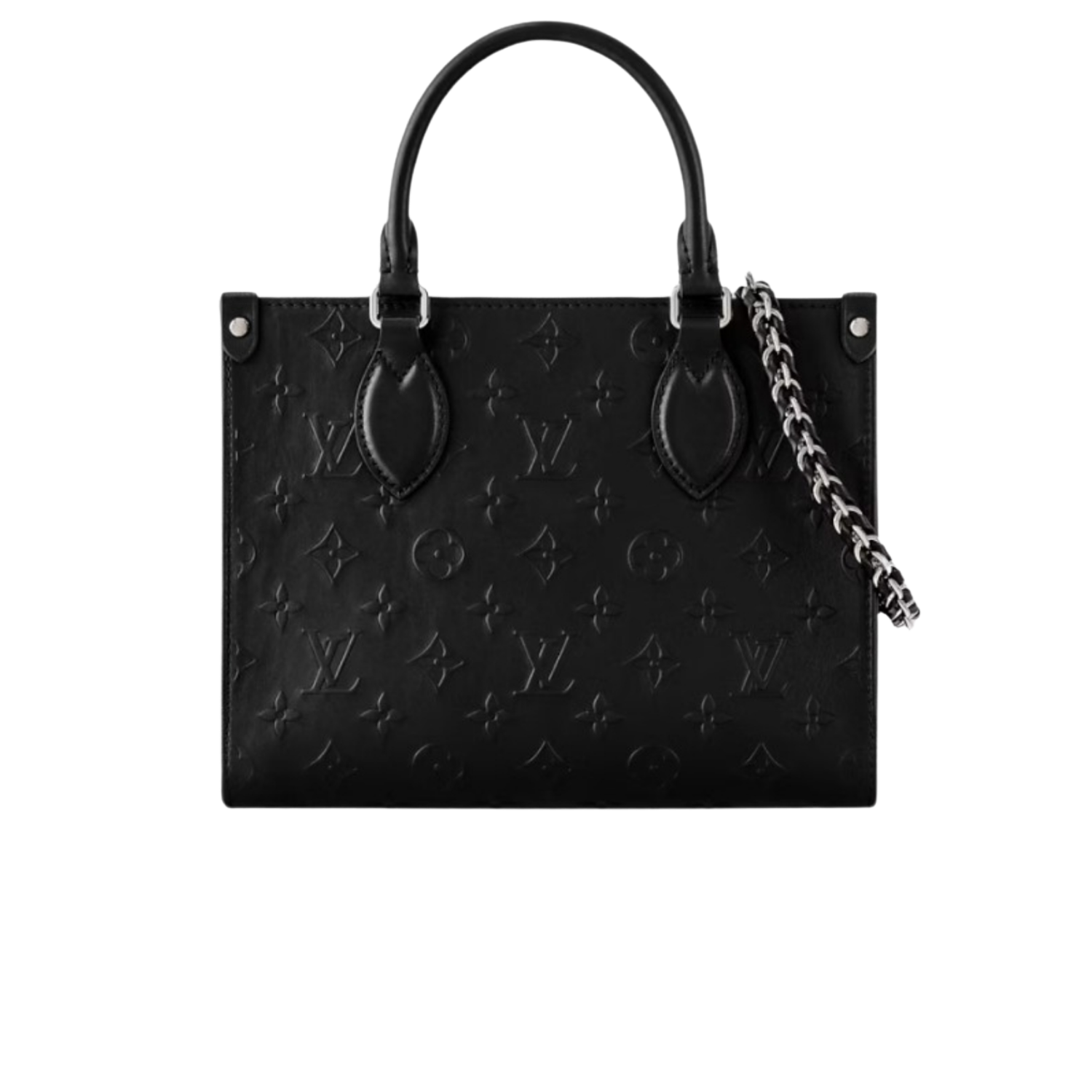 Louis Vuitton OnTheGo PM Tote Bag 9.8in/ 25cm Black Silver Hardware For Women M14576