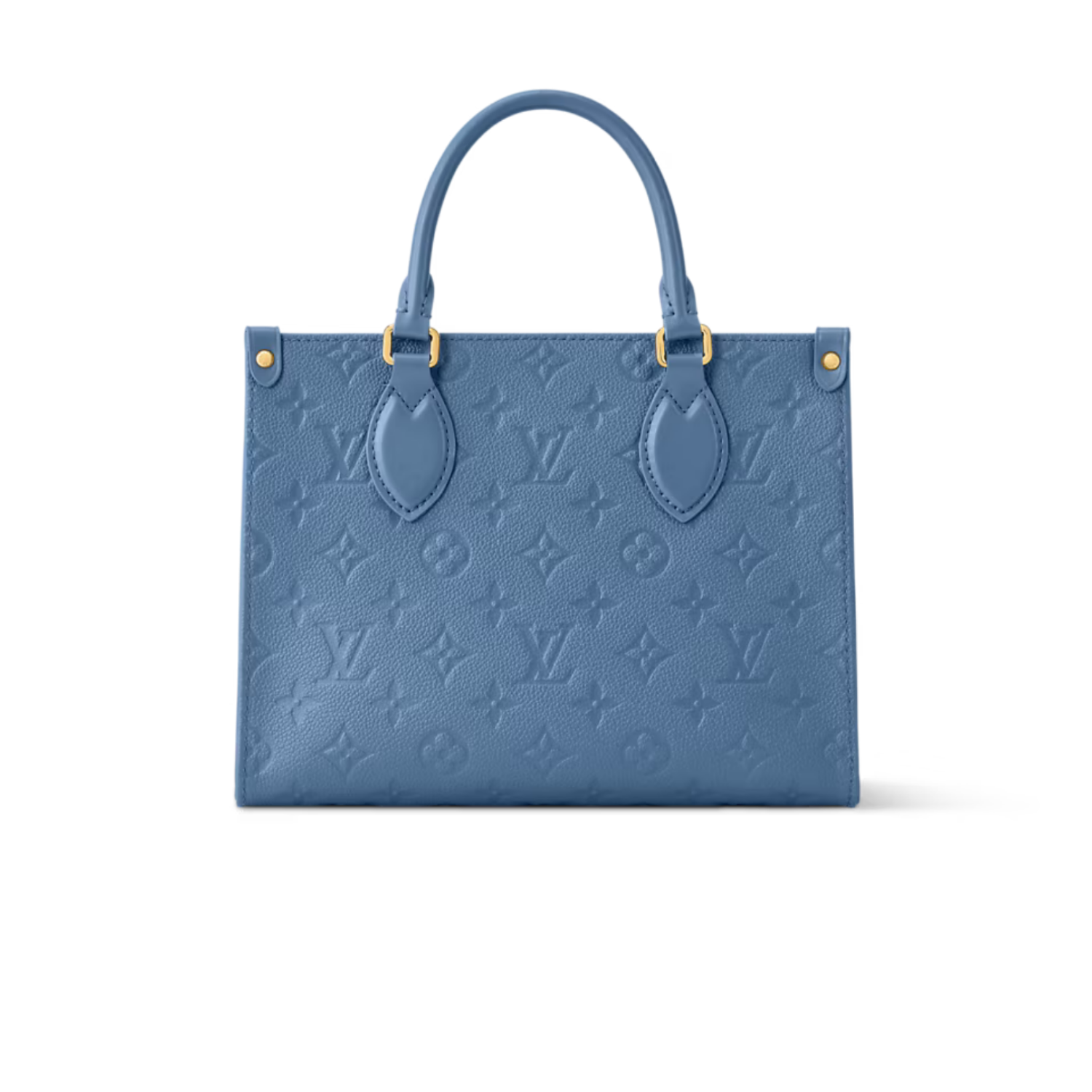 Louis Vuitton OnTheGo PM Tote Bag 9.8in/ 25cm Blue Jean Gold Hardware For Women M28181