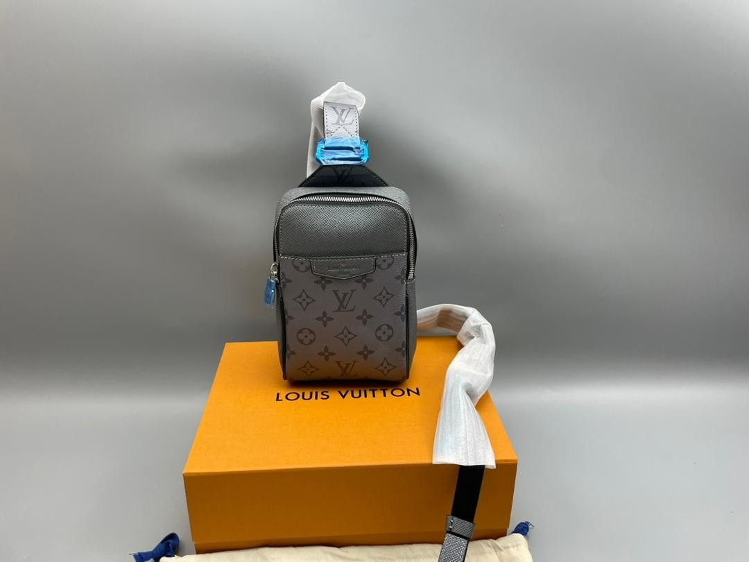 Louis Vuitton Outdoor Sling Bag Taigarama Gunmetal Gray For Men, Men's Bags, Crossbody Bags 8.3in/21cm LV