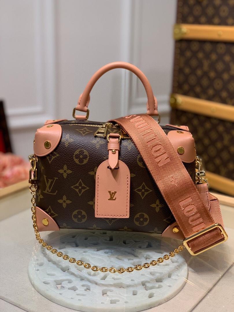 Louis Vuitton Petite Malle Souple Monogram Canvas Pink For Women, Women’s Handbags, Shoulder And Crossbody Bags 7.9in/20cm LV M45531