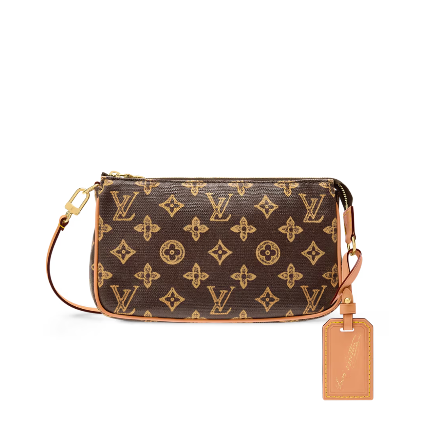 Louis Vuitton Pochette Accessoires Shoulder Bag 9.3in/ 23.5cm Brown Monogram Origine Ebene Gold Hardware For Women M27718
