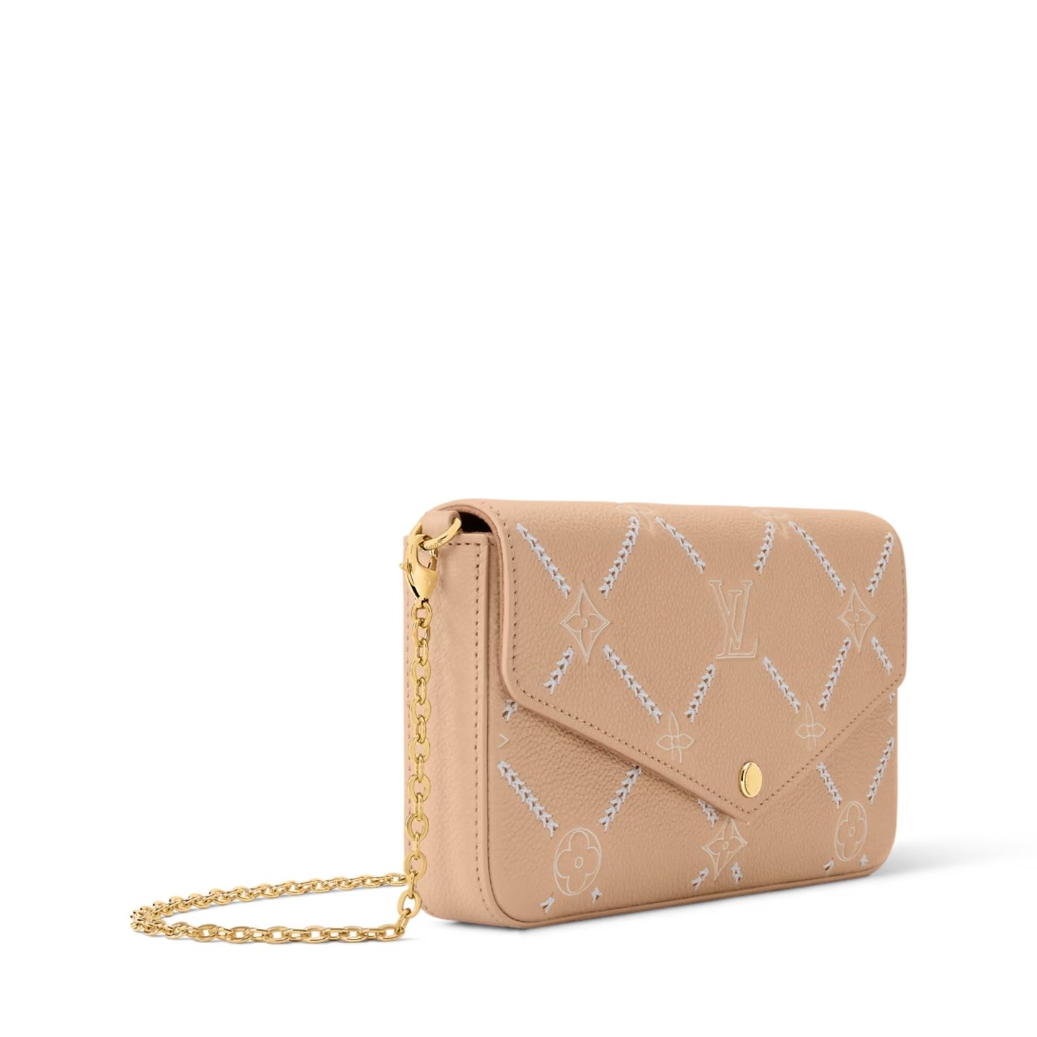Louis Vuitton Pochette Felicie Shoulder Bag 8.3in/ 21cm Hazelnut Couture Gold Hardware For Women M29482